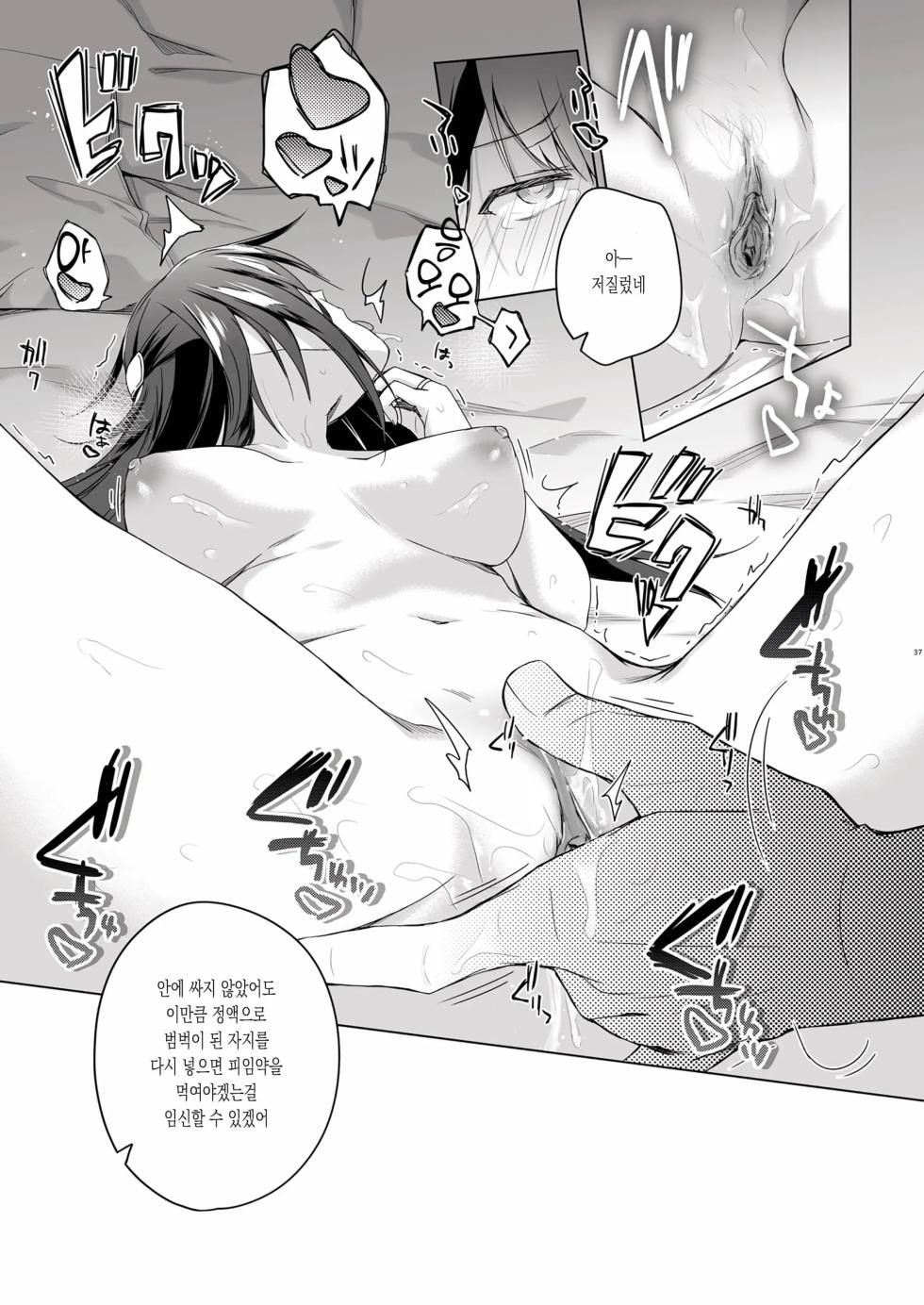 [Hirahira (Hirari)] Doujin Event no Shucchou Henshuubu ni Itta Hi kara Tsuma no Yousu ga... | 동인 이벤트의 출장 편집부에 간 날부터 아내의 상태가… [Korean] [Decensored] - Page 36