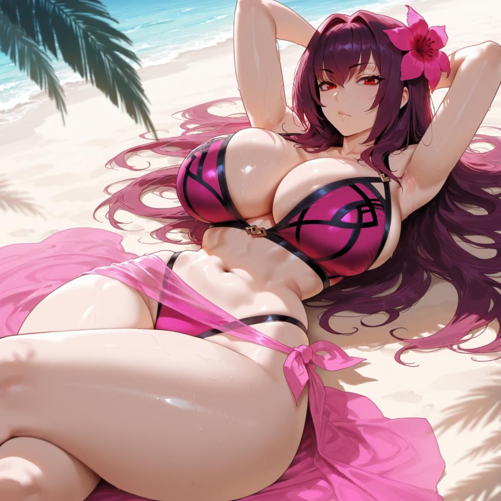 Summer Scathach (FATE) liu ai generated - Page 1