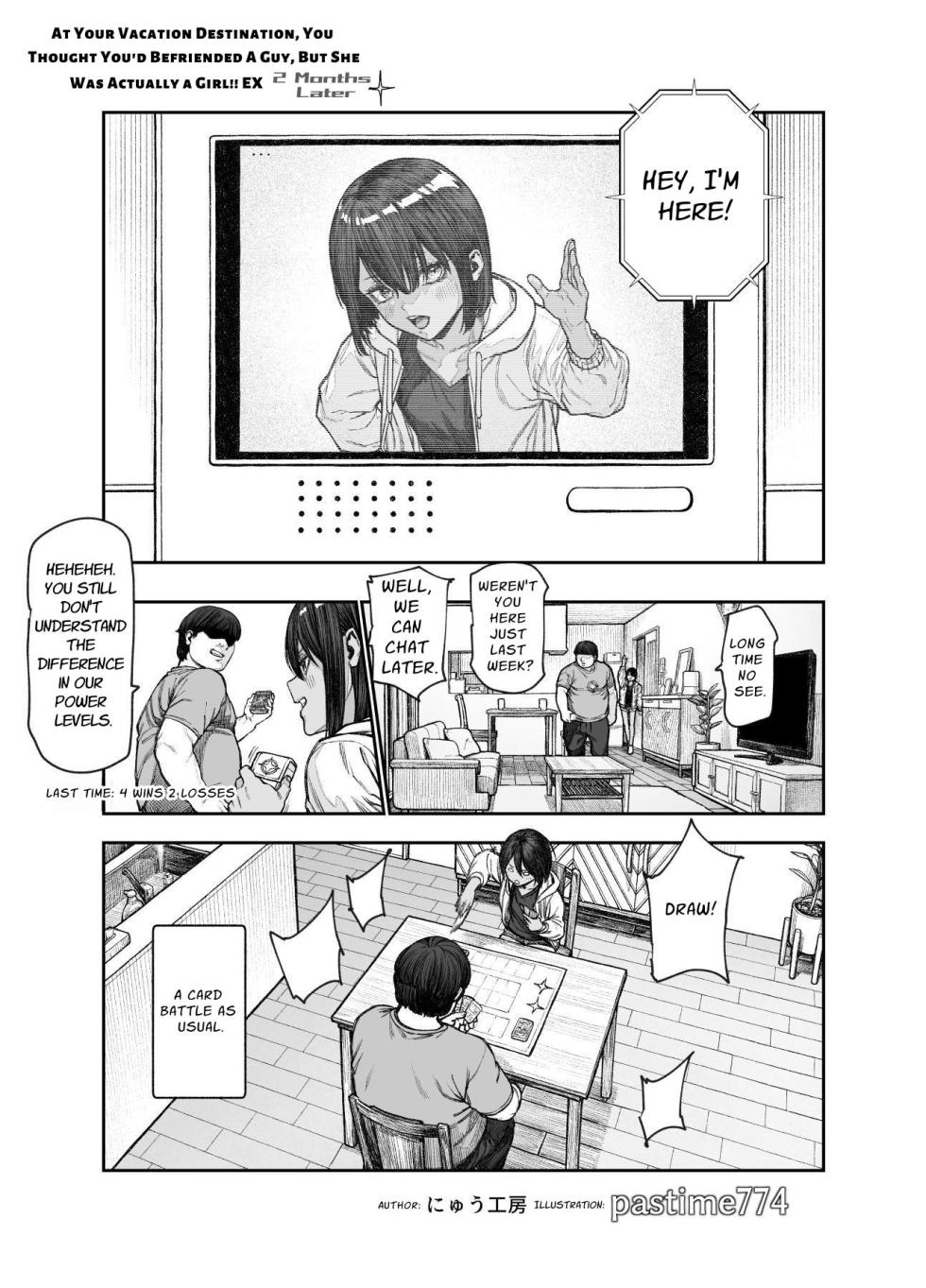 [Nyuu Koubou (pastime774)] Tabisaki de Nakayoku Natta Ko ga Otoko to Omottetara Onnanoko datta Ken!! EX | At Your Vacation Destination, You Thought You'd Befriended A Guy, But She Was Actually A Girl!! EX 2 Months Later[English] [Mr. Frog] [Digital] - Page 2