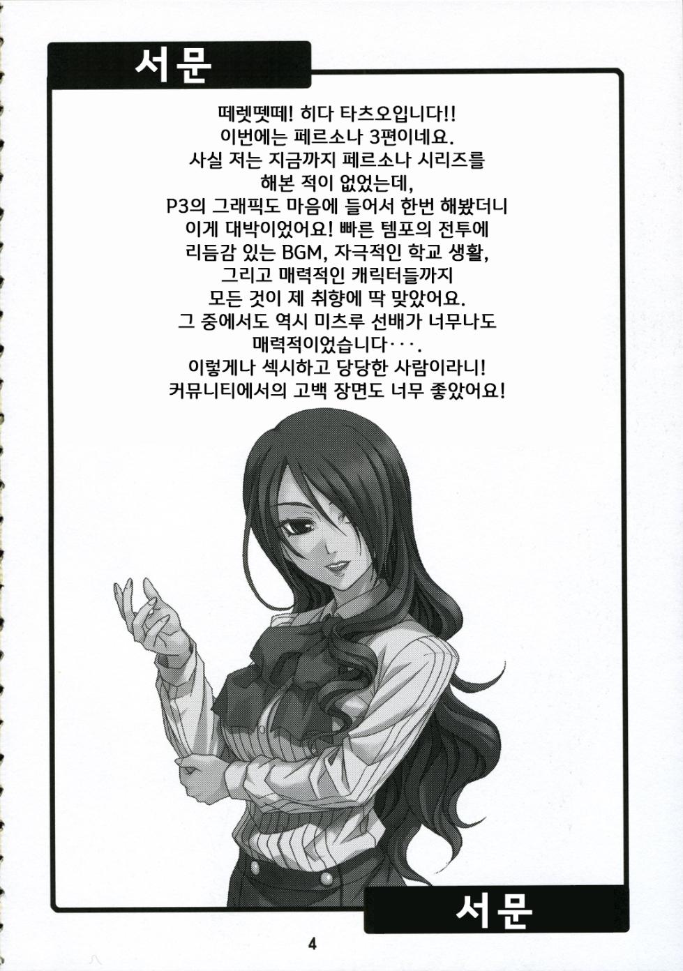 (C71) [Junpuumanpandou (Hida Tatsuo)] Noble Maiden | 노블 메이든 (Persona 3) [Korean] - Page 3