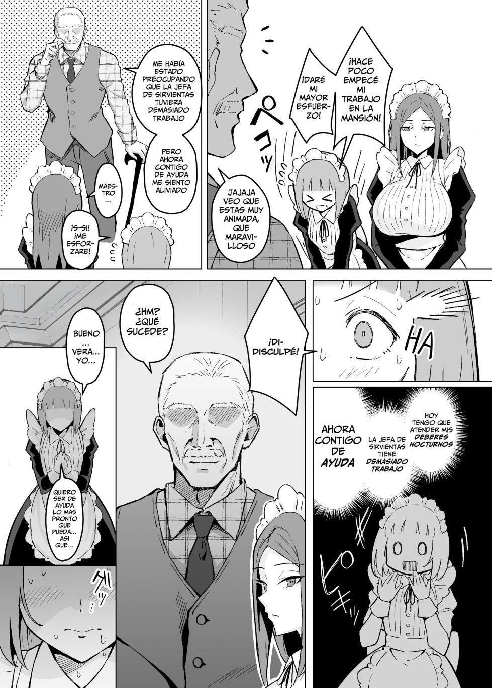 [Sukebe Hatsudensho (Hatsuden Pengin)] Akogare no Senpai Maidchou no Yotogi o Kengaku [Spanish] [Leisure] [Digital] - Page 6