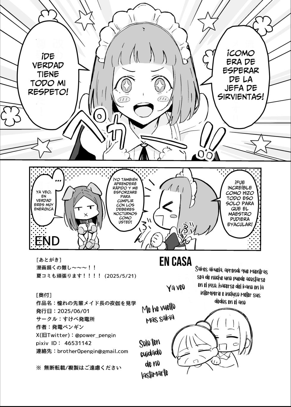 [Sukebe Hatsudensho (Hatsuden Pengin)] Akogare no Senpai Maidchou no Yotogi o Kengaku [Spanish] [Leisure] [Digital] - Page 39