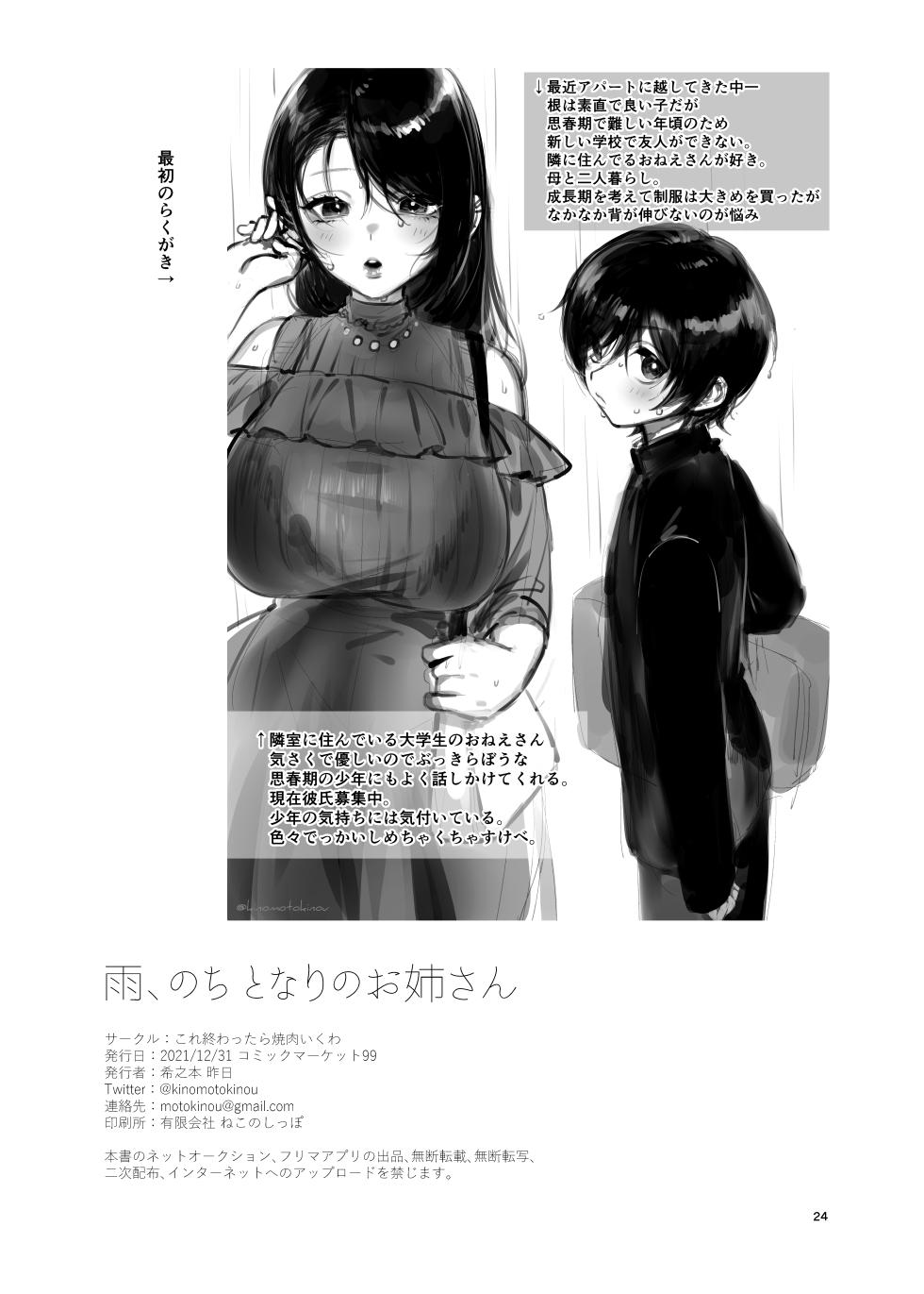 [Kore Owattara Yakiniku Ikuwa (Kinomoto)] Ame, Nochi to Nari no Onee-san [Russian] [abunomaru] [Digital] - Page 24