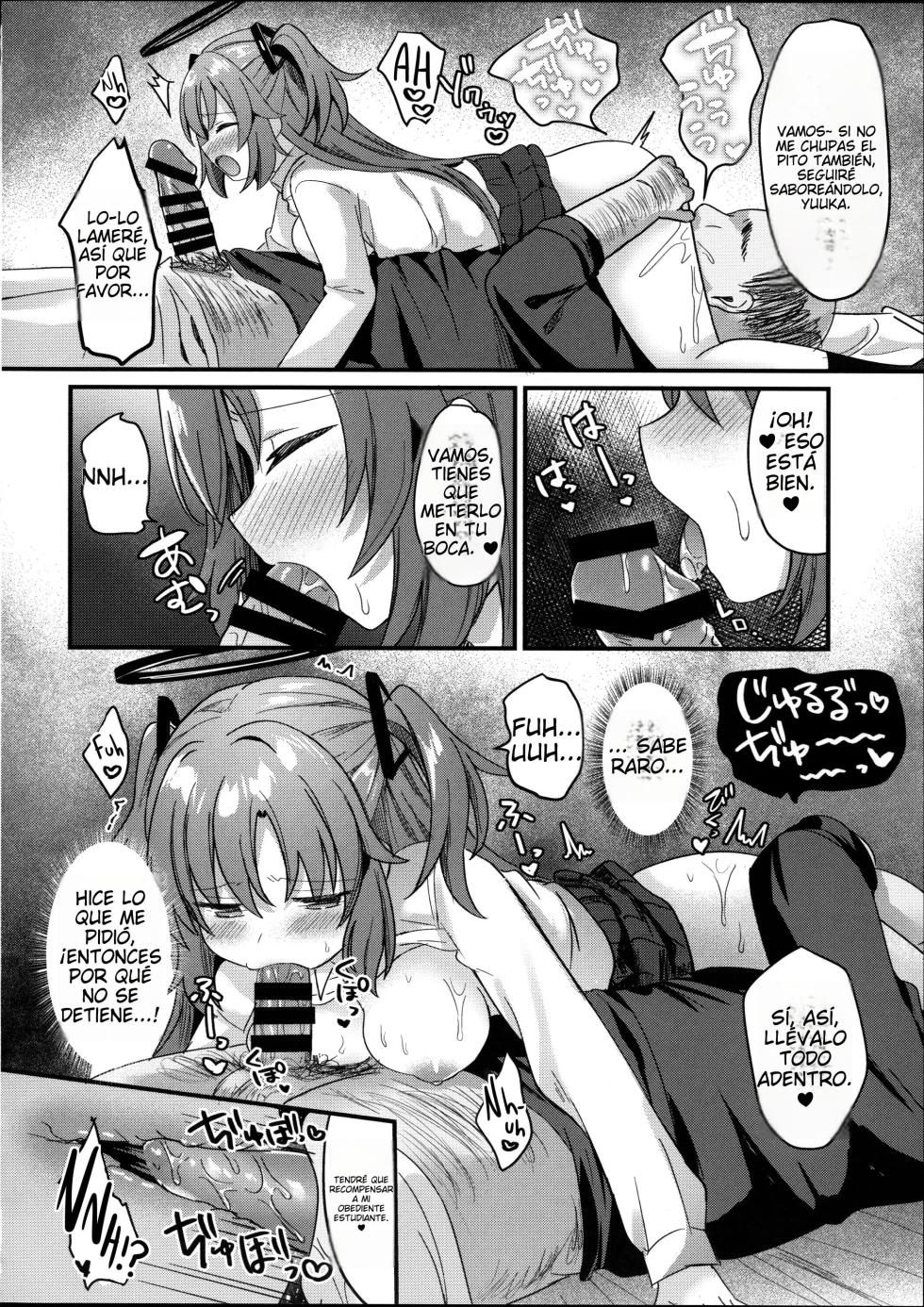 (C102) [Chiukorone (Chiune)] Kimodebu Sugite Kivotos o Horoboshita Sensei ga Bessekaisen no Yuuka o NTR Ryoujoku suru Hon (Blue Archive) [Spanish] - Page 15