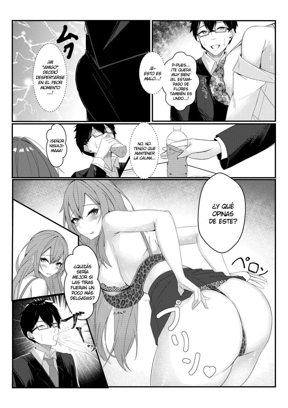 [Mittsuman (Kazuha)] Kyou kara Ladies Shitagi Brand no Producer o Makasaremashita.｜Asignado Para Producir Una Marca De Ropa Interior Femenina. [Spanish] [Kejotan] - Page 11