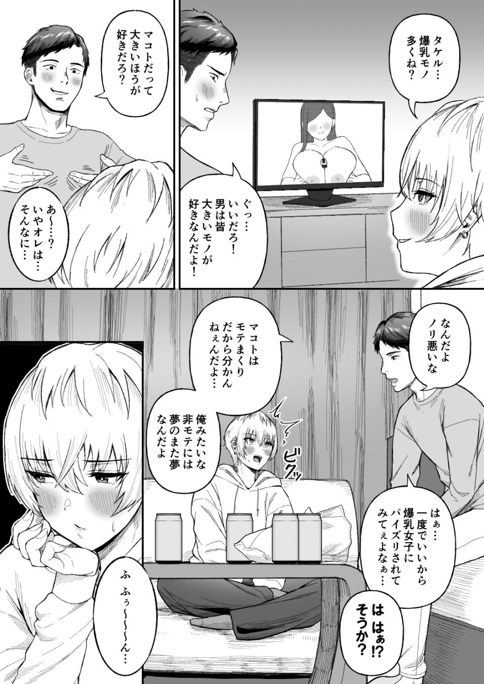 [Ore no Sasakure (Gamogamo)] Shinyuu no Ikemen Danshi ga Jitsu wa Bakunyuu Joshi da to Hanmei shita Baai - Page 4