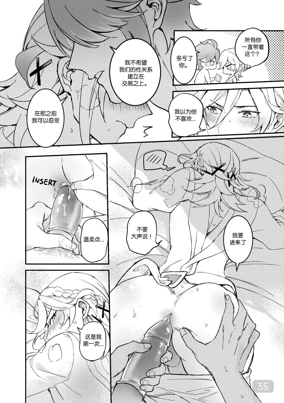[MEGUMI&CloverP (Megumi)] Chiai Mugen | Love of Haravatat requires no words | 知论派的爱意无需言语 (Genshin Impact) [Chinese] [男男菊花香汉化] [Digital] - Page 35
