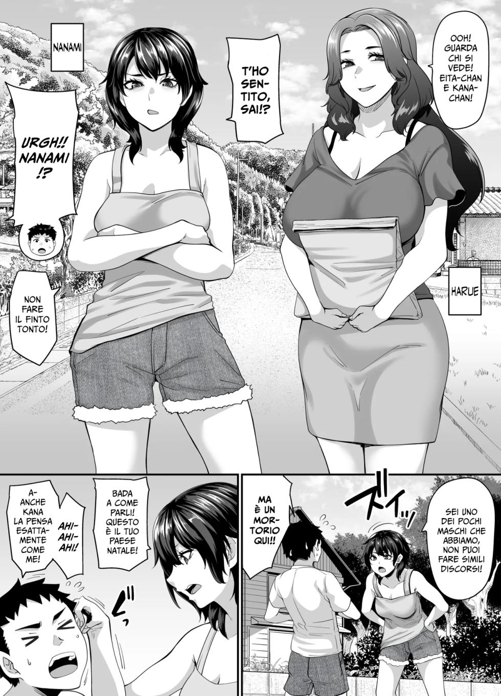 [Tiramisu Tart (Kazuhiro)] Onna Amarimura no Inshuu ~Otoko wa Juunin Haramasete Ichininmae Toiu Inaka no Fuuchou~ | Tradizioni Depravate in un Villaggio Pieno di Donne [Italian] [Hentai Fantasy] - Page 3