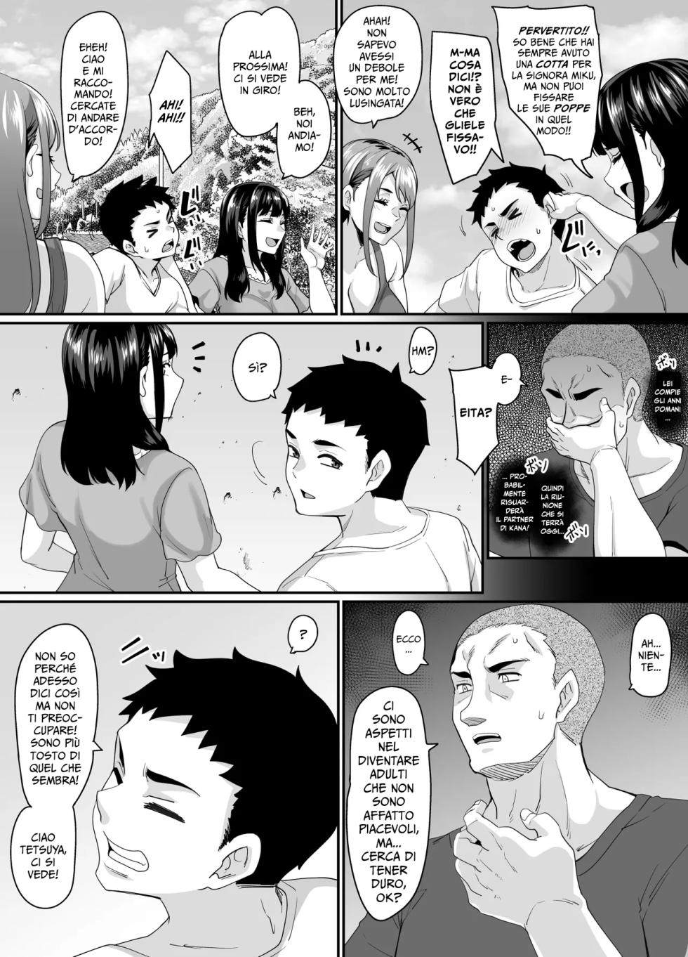 [Tiramisu Tart (Kazuhiro)] Onna Amarimura no Inshuu ~Otoko wa Juunin Haramasete Ichininmae Toiu Inaka no Fuuchou~ | Tradizioni Depravate in un Villaggio Pieno di Donne [Italian] [Hentai Fantasy] - Page 7