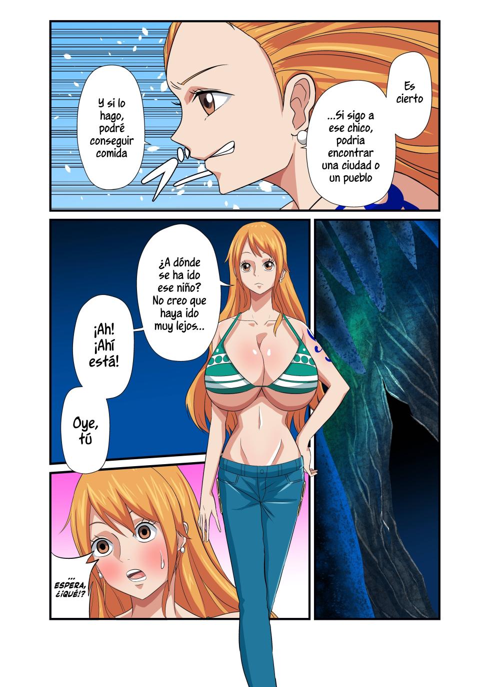 [Q Doujin] Dorobouneko no Douzou no Mae de | Frente A La Estatua De Bronce De La Gata Ladrona (One Piece) [Spanish] - Page 3