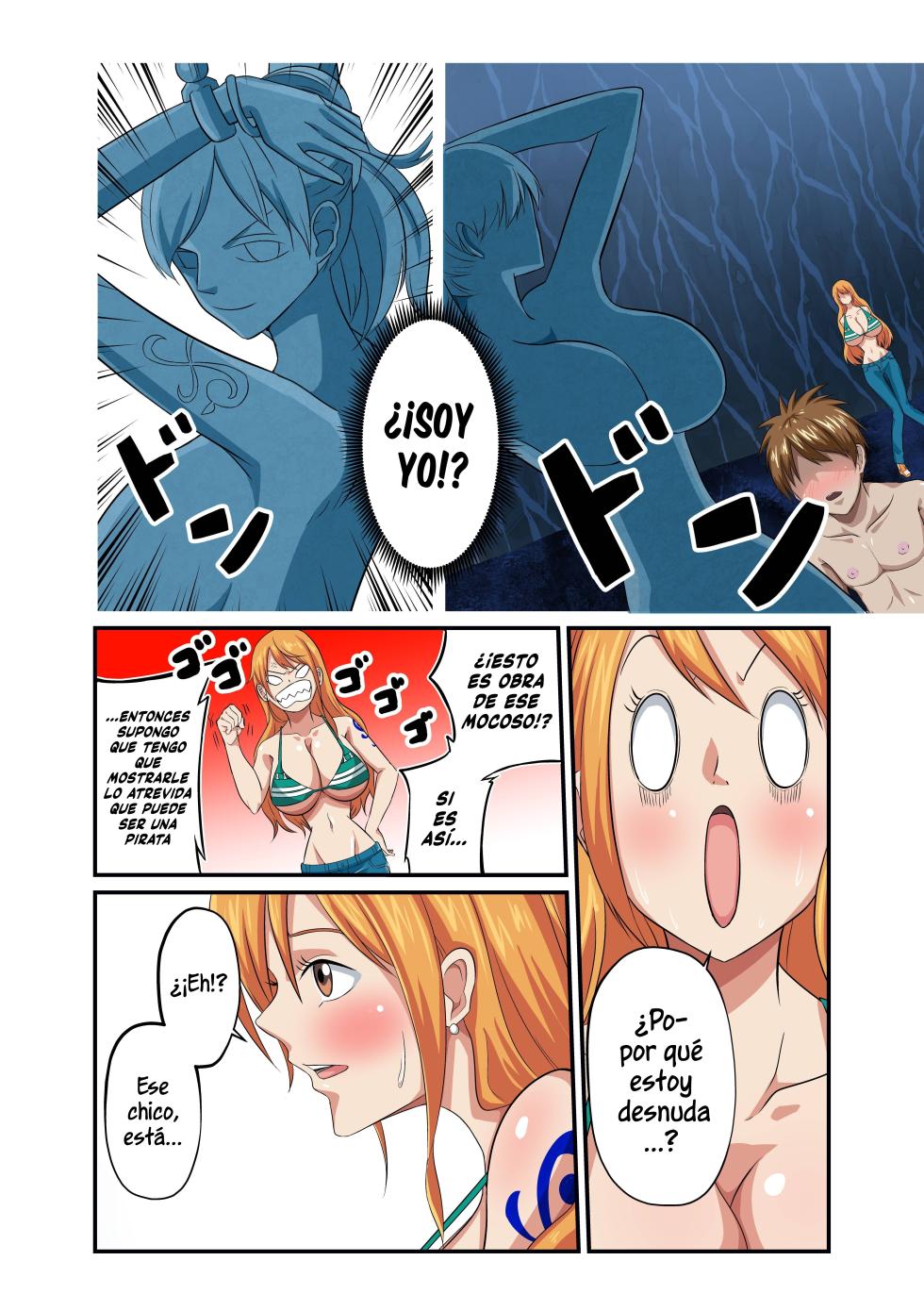 [Q Doujin] Dorobouneko no Douzou no Mae de | Frente A La Estatua De Bronce De La Gata Ladrona (One Piece) [Spanish] - Page 4