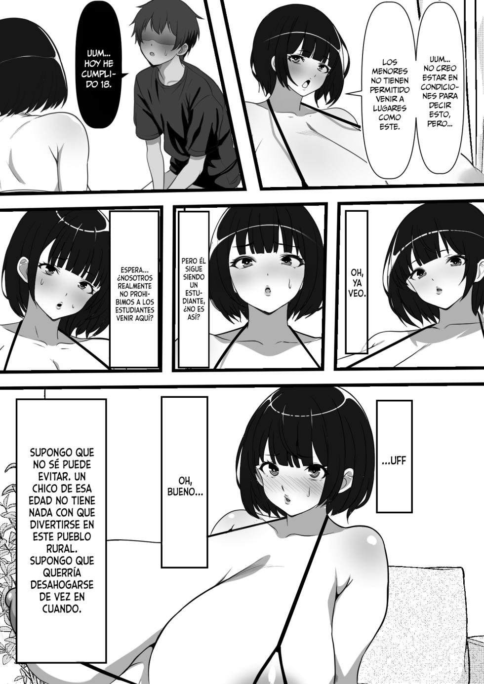 [Furitendou] Mura ni Ikken-dake no Fuuzokuden ni Ittara Osananajimi no Hahaoyashika Inakatta no Daga [Spanish] [MandaloAsiNoma] - Page 14