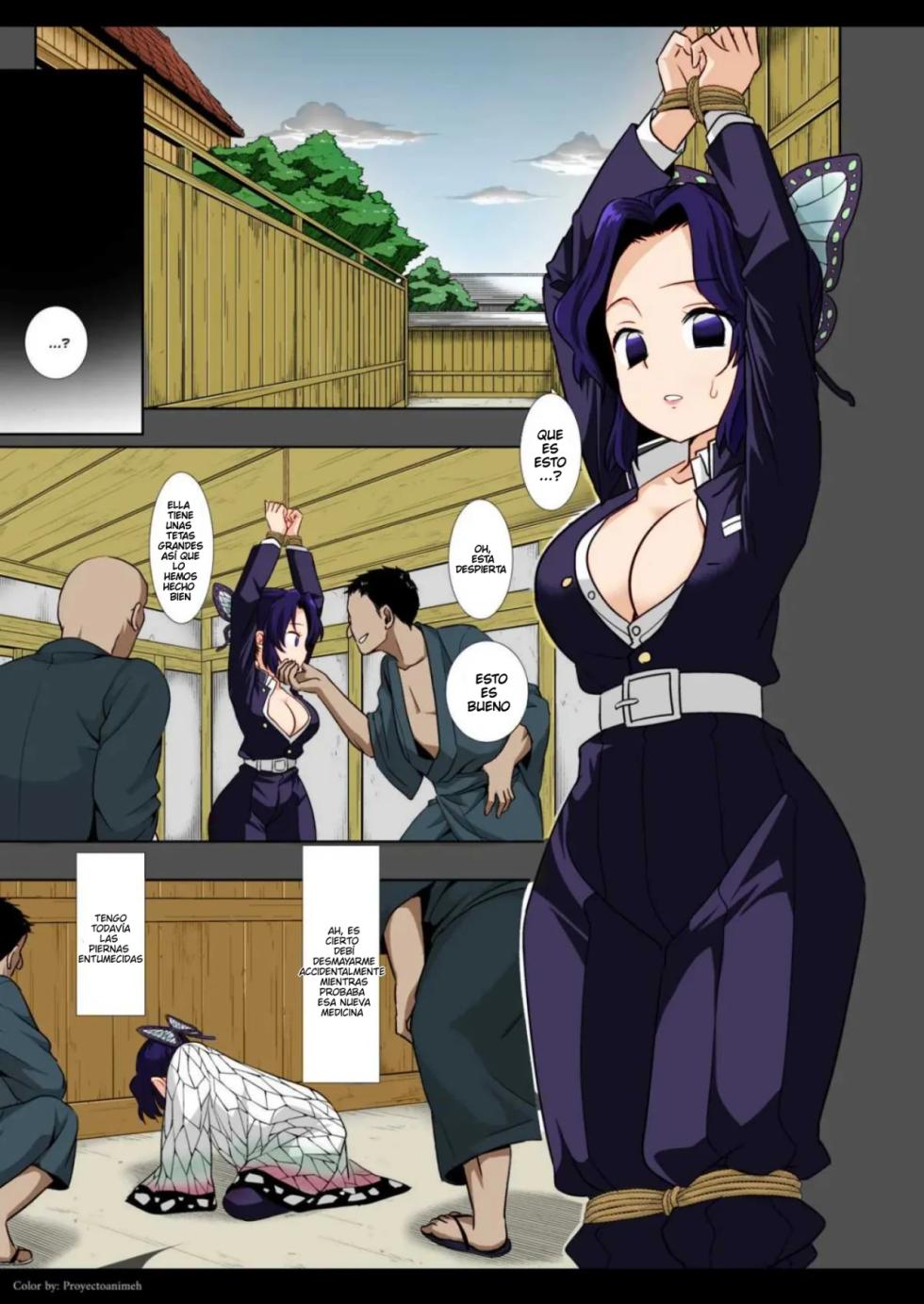 [Nagiyamasugi (Nagiyama)] Shinobu Kousoku Rinkan | Shinobu Atada y Violada en Grupo (Kimetsu no Yaiba) [Spanish] [Darkss 153] [Colorized] [Digital] - Page 3