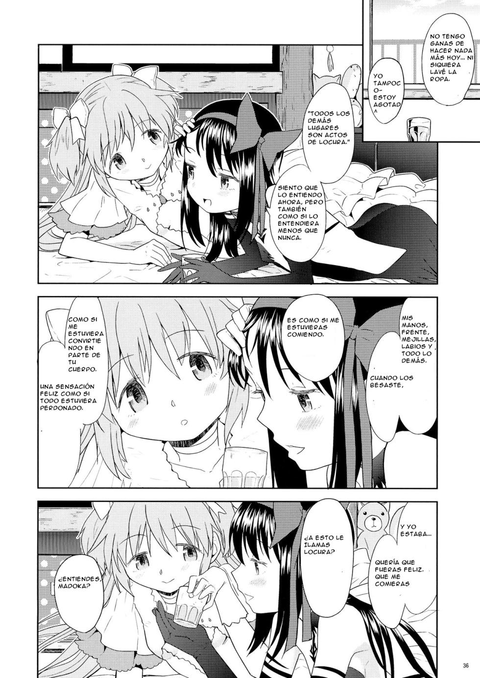 (C87) [Nedaore (Ayane)] Yojouhan Ouroboros Futari (Puella Magi Madoka Magica) [Spanish] [Traduccion:CristoferDeLosAndes] - Page 38