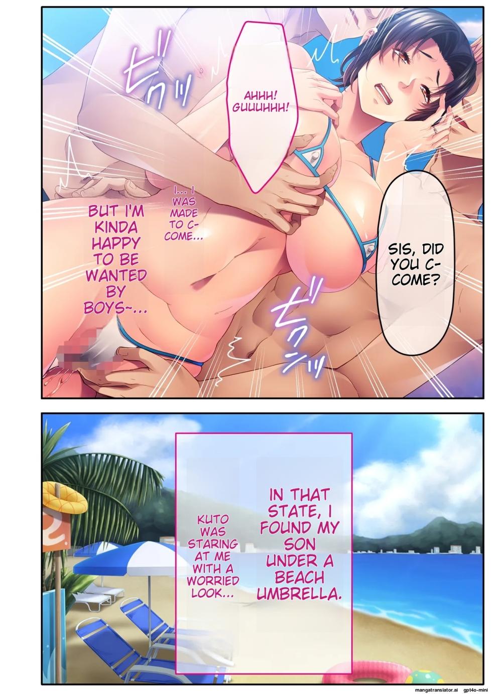 The busty promiscuous mom seduced by the playboys ~ The laid-back stepmom transforms a beach babe! Mosaic Comic Compilation - Page 11