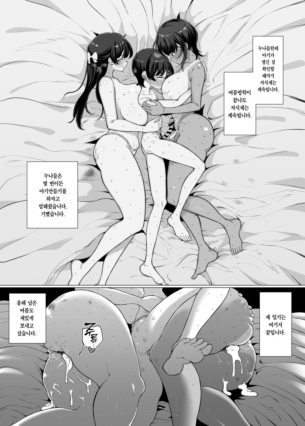 [Gyoumuyou Jiga] Boku to Onee-chan-tachi no Kotsukuri Nikki. | 나와 누나들의 아기 만들기 일기. [Korean] [Team Edge] [Digital] - Page 40