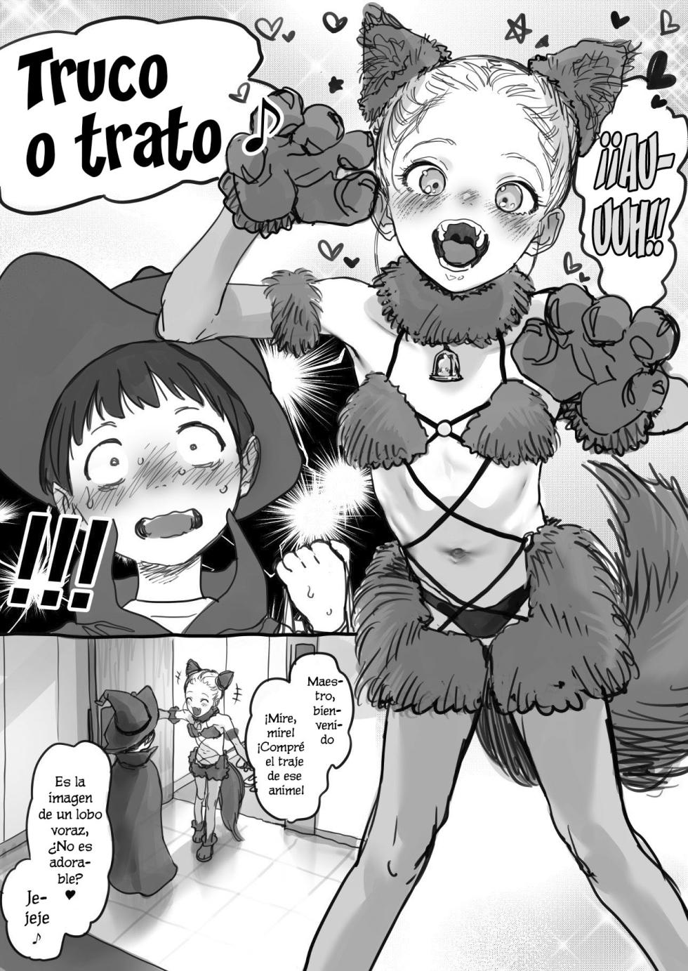 [Haguhagu] Manadeshi to Halloween｜Halloween con Mi Amada Discípula [Spanish] [Hs enfermos] - Page 1