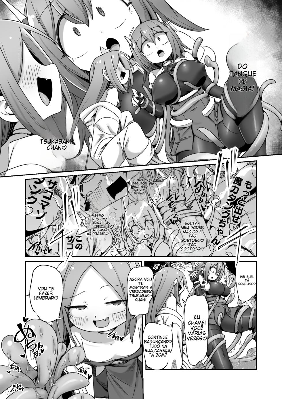 [Echie Kokufuku Aka (Monota)] Maryoku Tank Choukyou sareta Koto mo Sukkari Wasurete no Kono Ko to Teki Ajito ni Idonjau Onna Hero-chan [Portuguese-BR] - Page 37