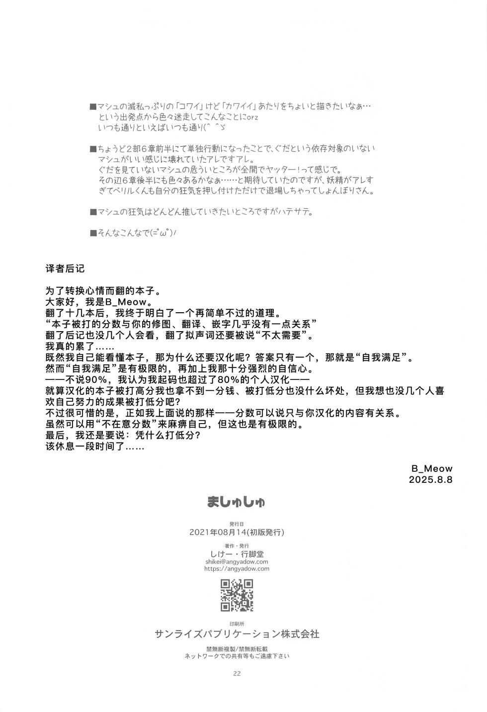 (Hataket SP) [Angyadow (Shikei)] Mashushu (Fate/Grand Order) [Chinese] [B_Meow个人汉化] - Page 22