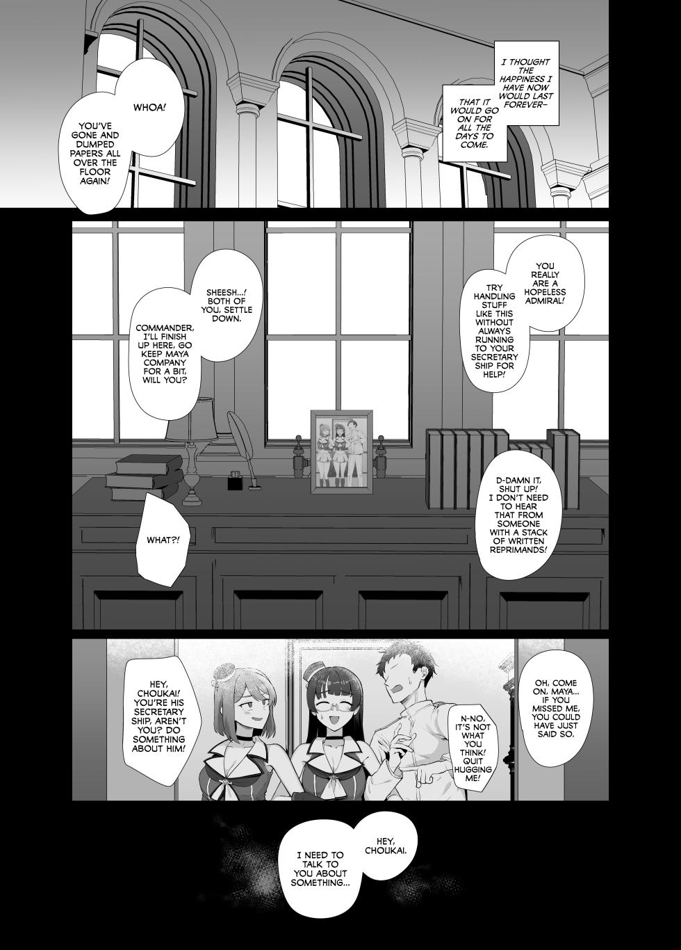 [Gyoumuyou Jiga] Watashi ga Kowareta Hi ~Chokai ga Teitoku to Ninshin suru made Kakurete Kossori Uwaki Koubi Shimakuru Hanashi~ (Kantai Collection -KanColle-) [English] [CulturedCommissions] [Digital] - Page 4