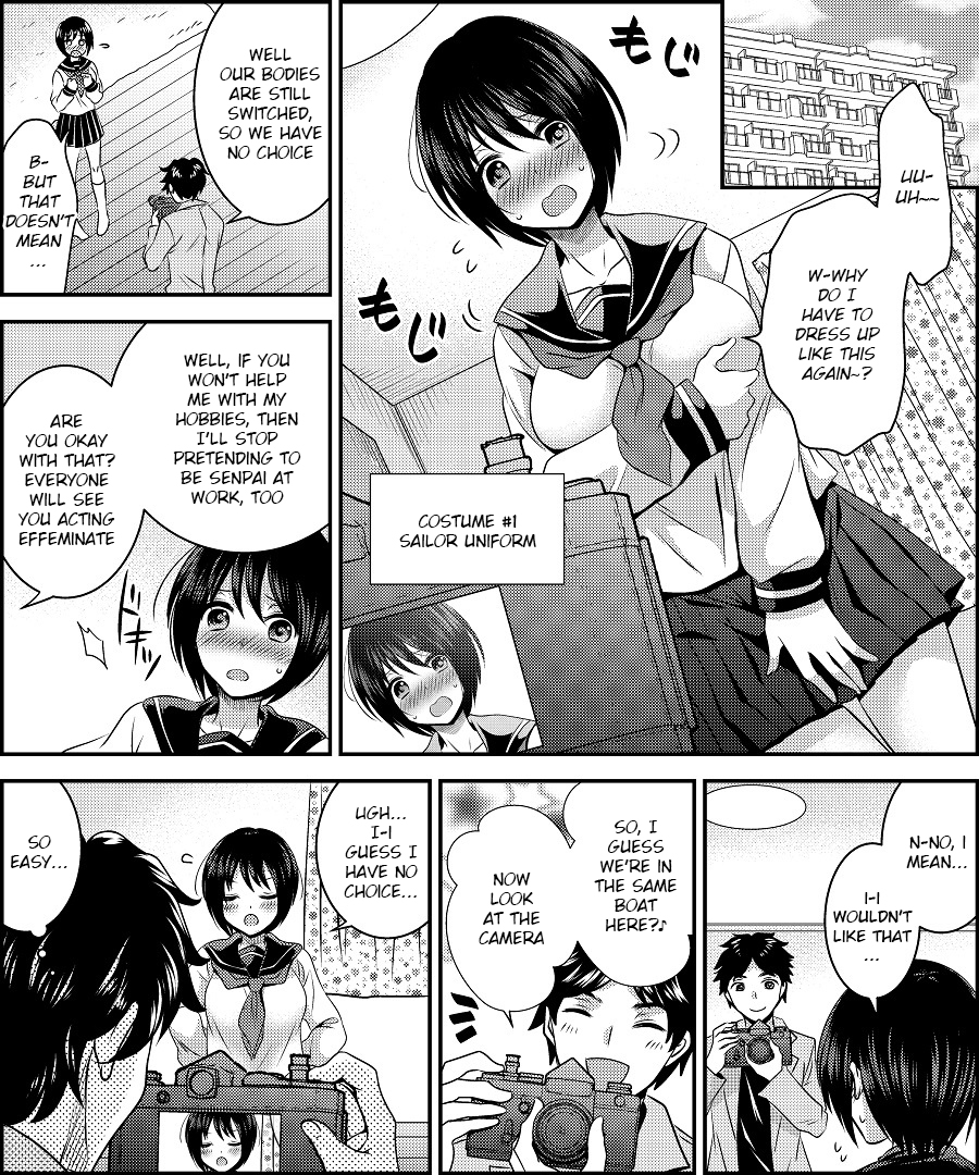 [Amuai Okashi Seisakusho (Matsuzono)] Costume Tengoku ~Shokuba no Kouhai to Irekawatte Kisekae Ningyou ni Sareru Boku~ [English] [JusenkyoTL] - Page 22