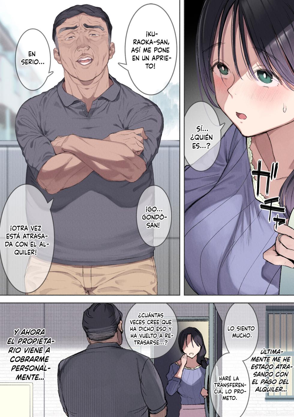 [Yomoda Yomo JAPAN (Yomoda Yomo)] Kongetsu no Yachin ga Haraemasen. [Hinkon Hitodzuma Chifuyu] Danna ni Naisho de Ooya-san no Aijin ni Narimashita. [Spanish] [MandaloAsiNoma] [Incomplete] - Page 5