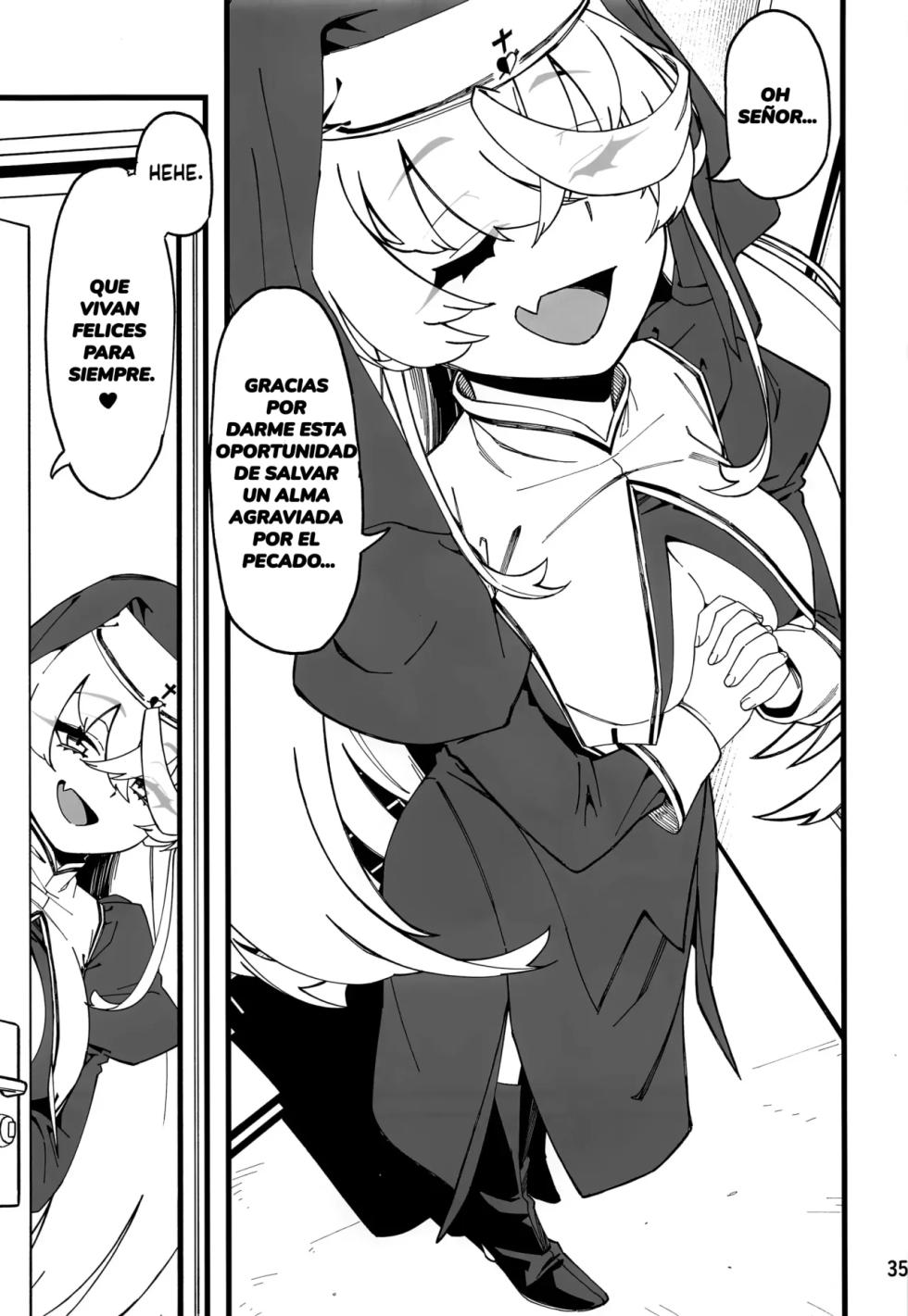 (C102) [Service Heaven (ahorobo)] I'M HORNY | ESTOY CALIENTE (Gawr Gura, Sakamata Chloe, Houshou Marine) [Spanish] [HOLOES] - Page 36