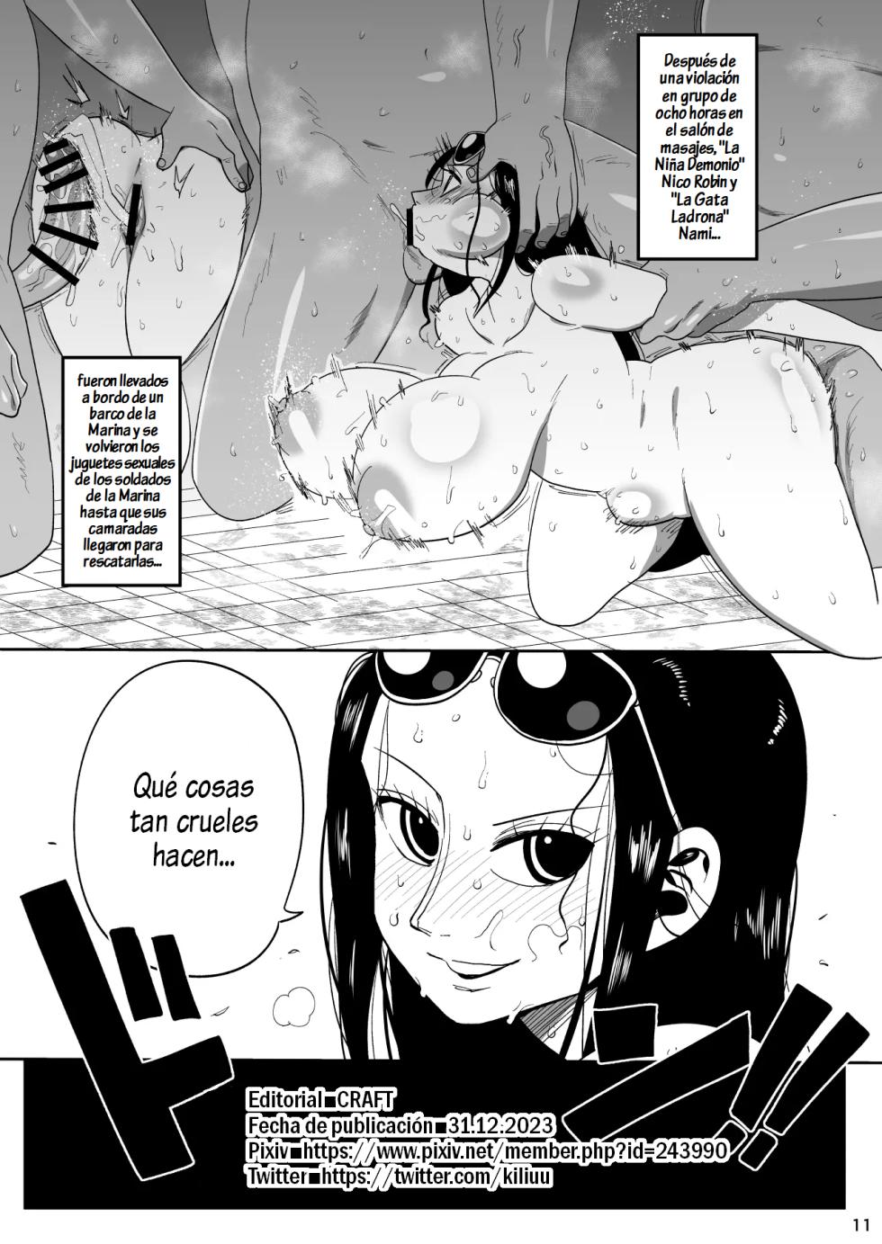 [CRAFT (Kiliu)] Nico Robin vs Massage Oji-san｜Nico Robin Vs. El Viejo Masajista (One Piece) [Spanish] [Al chile no sé Scan] [Digital][v2] - Page 11