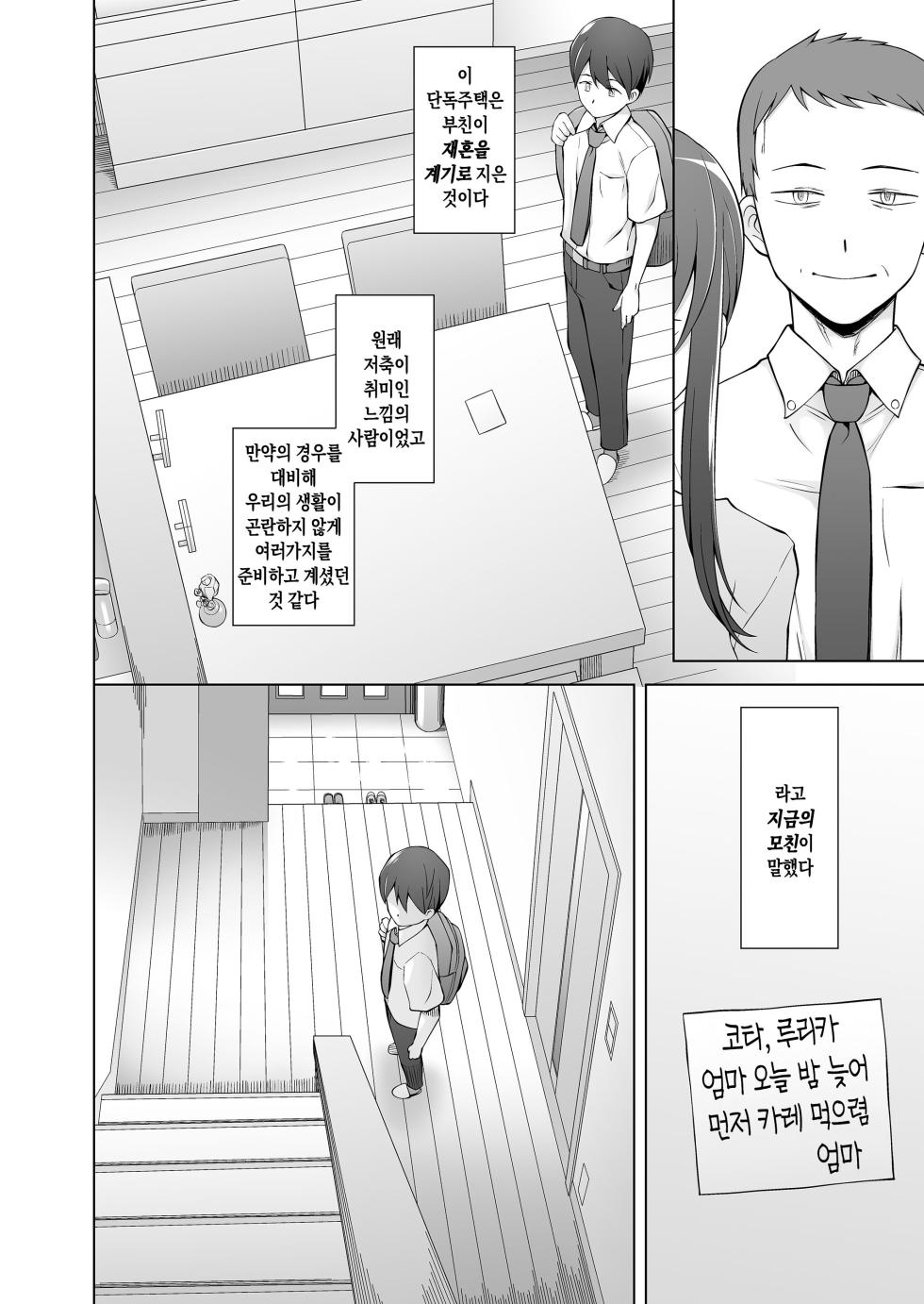 [Garakuta Shoujo (Miito Shido)] Ore no Atarashii Mama to Imouto ga Mechakucha Motomete Kuru | 새로 생긴 나의 어머니와 여동생이 마구마구 요구해온다 [Korean] [팀 숙녀] - Page 6