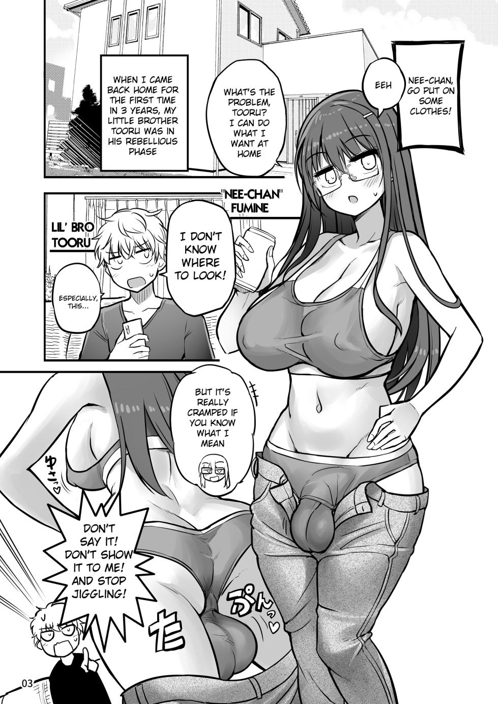 [Efuya (Messy)] Futanari Nechan to Isshoni Daso!! [English] [Digital] - Page 3