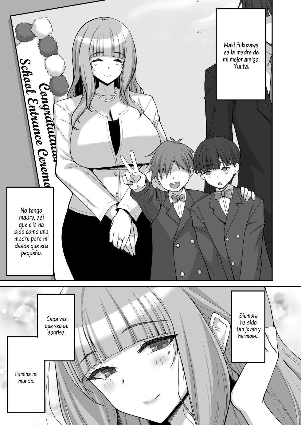 [Labomagi! (Takeda Aranobu)] Hatsukoi no Bakunyuu Tomo Mama ga Yasashiku Sei no Tehodoki o Shitekureru Hanashi｜La Mamá Pechugona de mi Amigo, Quien es mi Primer Amor, me Guía Amablemente en lo Sexual [Spanish] [Al Chile no Sé Scan] [Decensored] [Digital] - Page 2