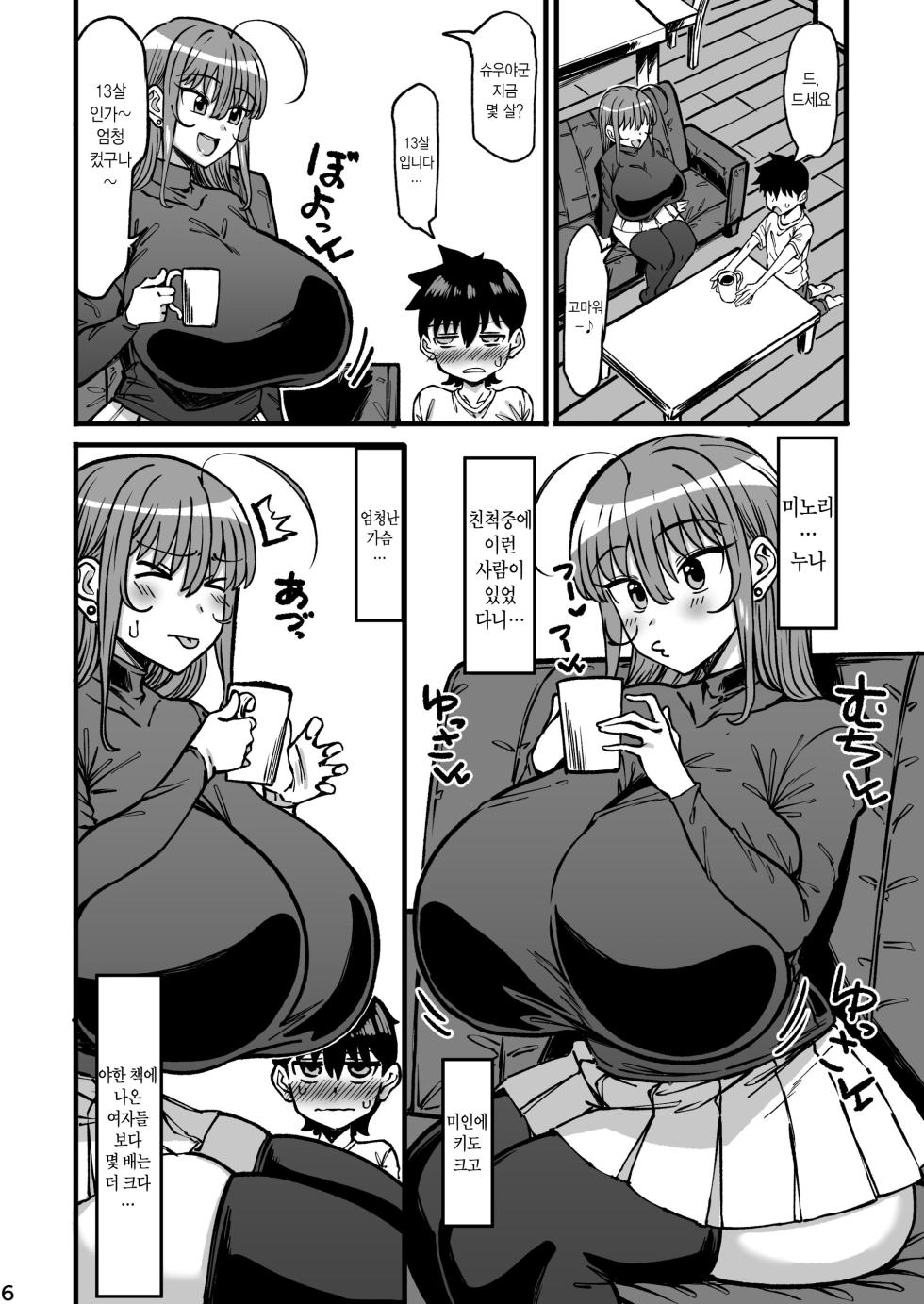 [Jinrikisha (Komusou.)] Shinseki no Onee-chan ga Deka Sugiru! | 친척 누나가 너무 크다 [Korean] [Digital] - Page 7
