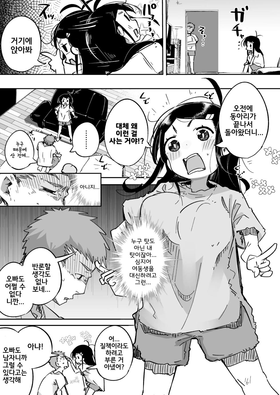 [Tokonatsu Sanshouuo (Pegina)] Boku wa, Imouto no Yuuwaku ni Taekirezu Onaho to Iu Koto ni Shite Sex o Suru. | 나는, 여동생의 유혹을 견디지 못하고 오나홀이라 생각하며 섹스를 한다. [Korean] [Digital] - Page 18
