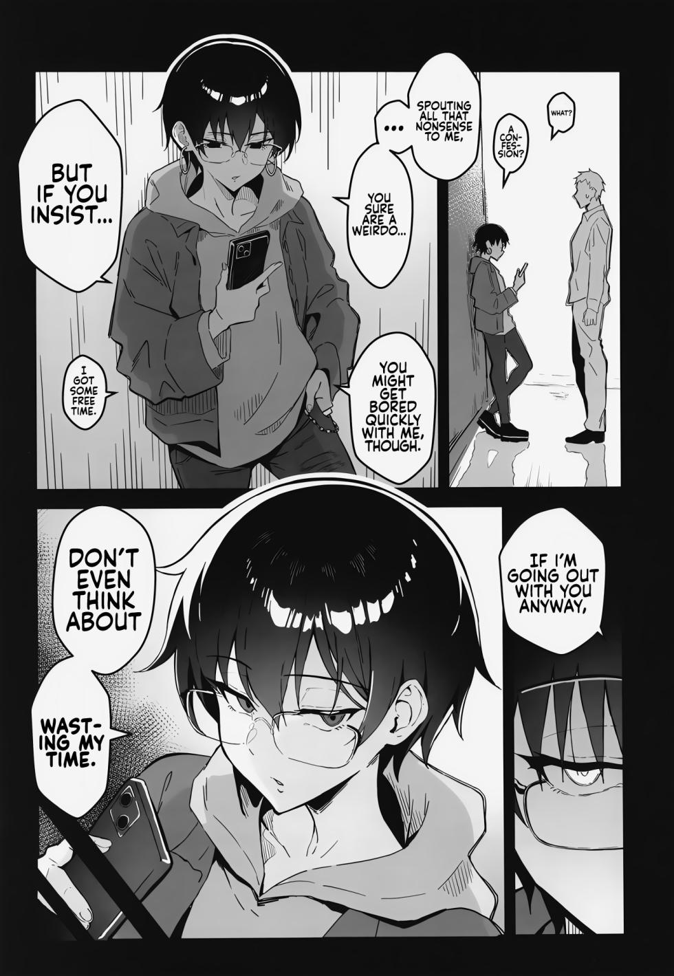 [Sukebe Hatsudenjo (Hatsuden Pengin)] Buaisou na Kakure Kyonyuu Boyish Kanojo to Taikutsu na Date | A Boring Date with My Blunt, Boyish Babe and Her Hidden Assets [English] [Digital] [TheWhiteLine] - Page 2