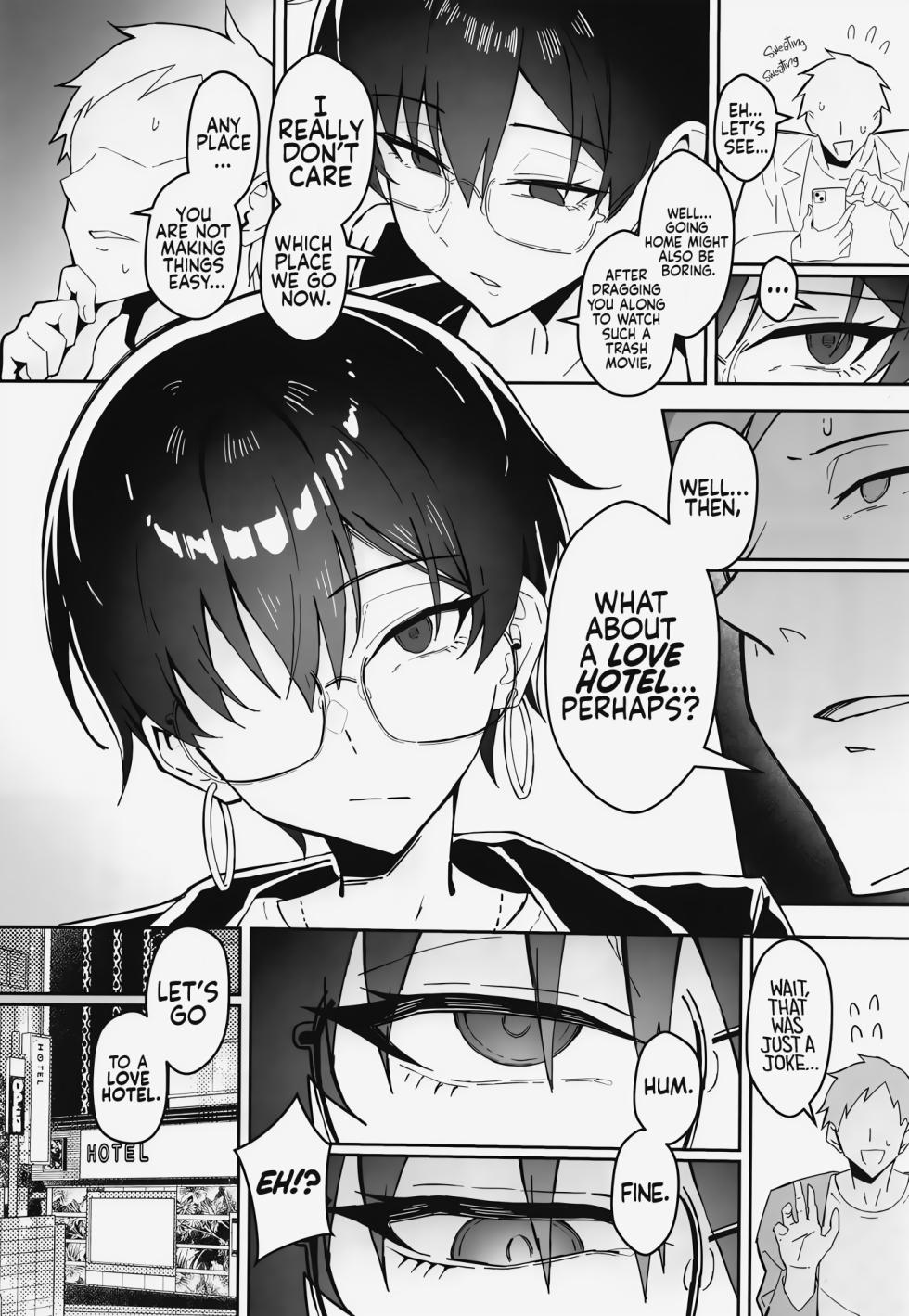 [Sukebe Hatsudenjo (Hatsuden Pengin)] Buaisou na Kakure Kyonyuu Boyish Kanojo to Taikutsu na Date | A Boring Date with My Blunt, Boyish Babe and Her Hidden Assets [English] [Digital] [TheWhiteLine] - Page 7