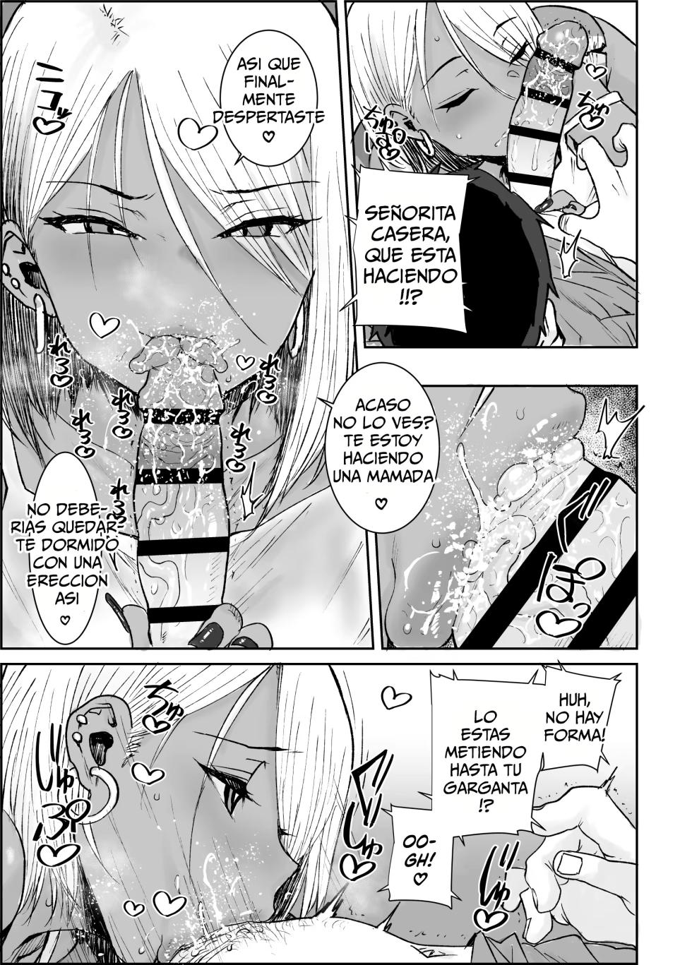 [Misaki (Ponsuke)] Daigakusei no Ore, Kuro Gal Bijo Kanrinin-San (35) no Hageshii Kuiuchi Kijoui de Nama Nakadashi shaimashita｜Yo, Un Humilde Universitario, Me Cogí A Mi Casera, Que Es Una Gyaru De Piel Morena (De 35 Años) [Spanish] [Me Banearon x P3NDEJ0] - Page 10