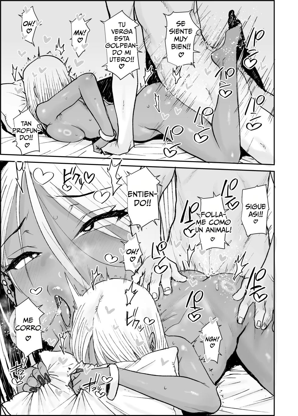[Misaki (Ponsuke)] Daigakusei no Ore, Kuro Gal Bijo Kanrinin-San (35) no Hageshii Kuiuchi Kijoui de Nama Nakadashi shaimashita｜Yo, Un Humilde Universitario, Me Cogí A Mi Casera, Que Es Una Gyaru De Piel Morena (De 35 Años) [Spanish] [Me Banearon x P3NDEJ0] - Page 28