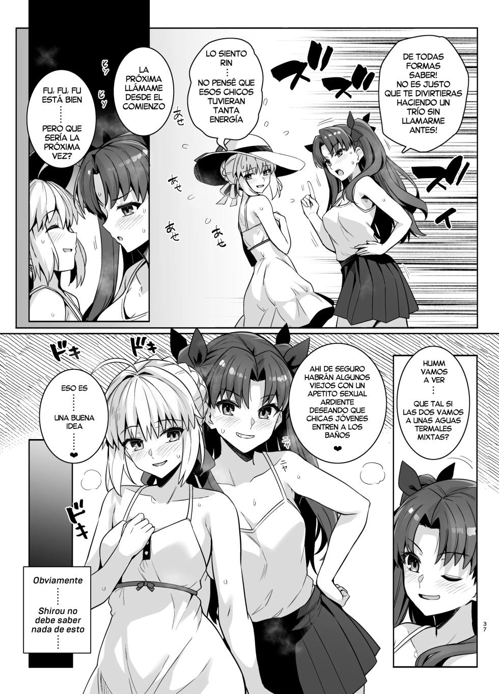 [Royal Bitch (haruhisky)] Saber-san Yarimoku Nanpamachi Pool Hen | Saber-san espera ser ligada en la Piscina (Fate/stay night) [Spanish] [Harenchi no Fansub] [Digital] - Page 40