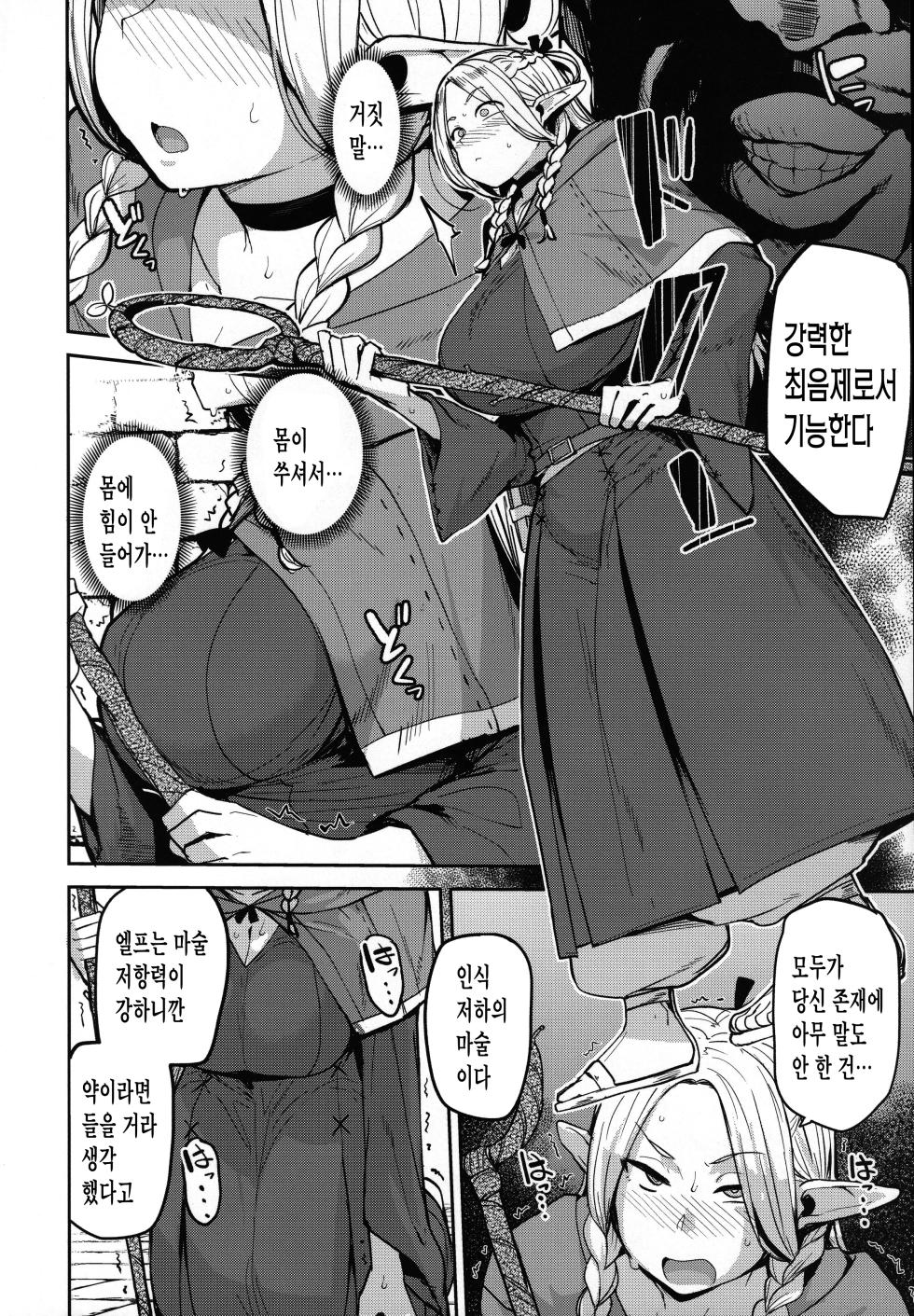 (C106) [North70 (Nanao Yukiji)] Chin Ochi Donkusa Elf | 자지 타락 얼간이 엘프 (Dungeon Meshi) [Korean] [팀 엘프] - Page 9