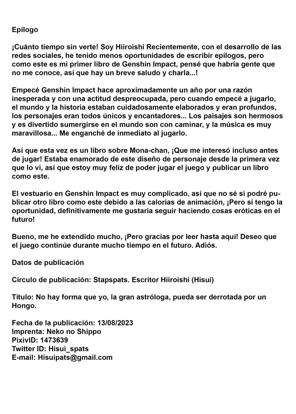 [Stapspats (Hisui)] Idainaru Senseijutsushi no Watashi ga Kinokon Gotoki ni Makeru Hazu ga Arimasen. | No hay forma que yo, la gran Astróloga, pueda ser derrotada por un Hongo. (Genshin Impact) [Spanish] [Digital] - Page 25