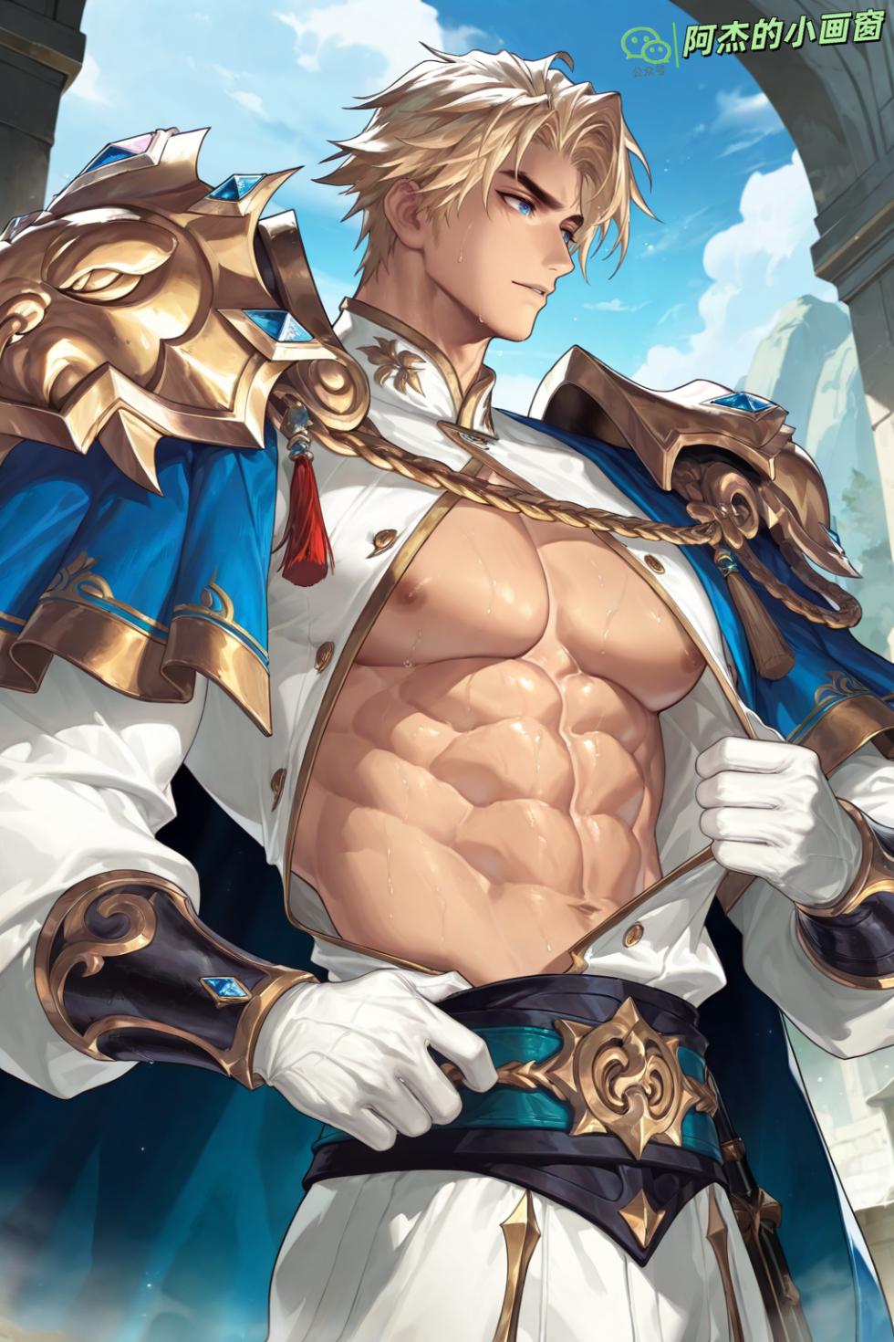 [KisenAI] Arthur-亚瑟-荣光之誓-铠甲腹肌肌肉P1-王者荣耀-Honor of Kings-SFW [AI Generated] - Page 1