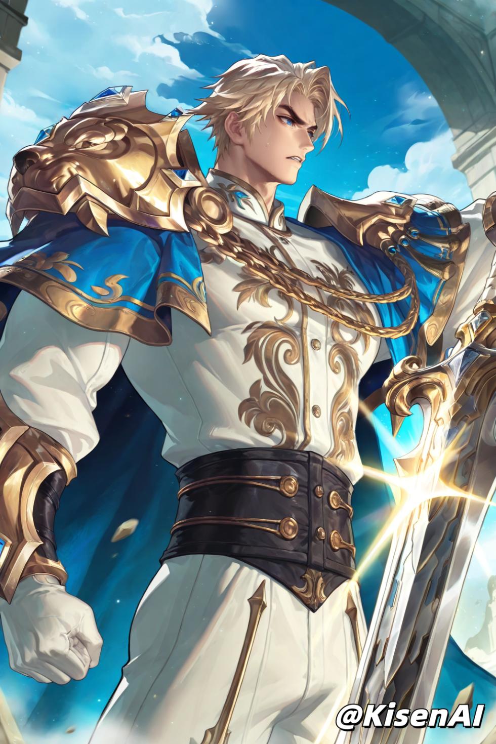 [KisenAI] Arthur-亚瑟-荣光之誓-铠甲腹肌肌肉P1-王者荣耀-Honor of Kings-SFW [AI Generated] - Page 4