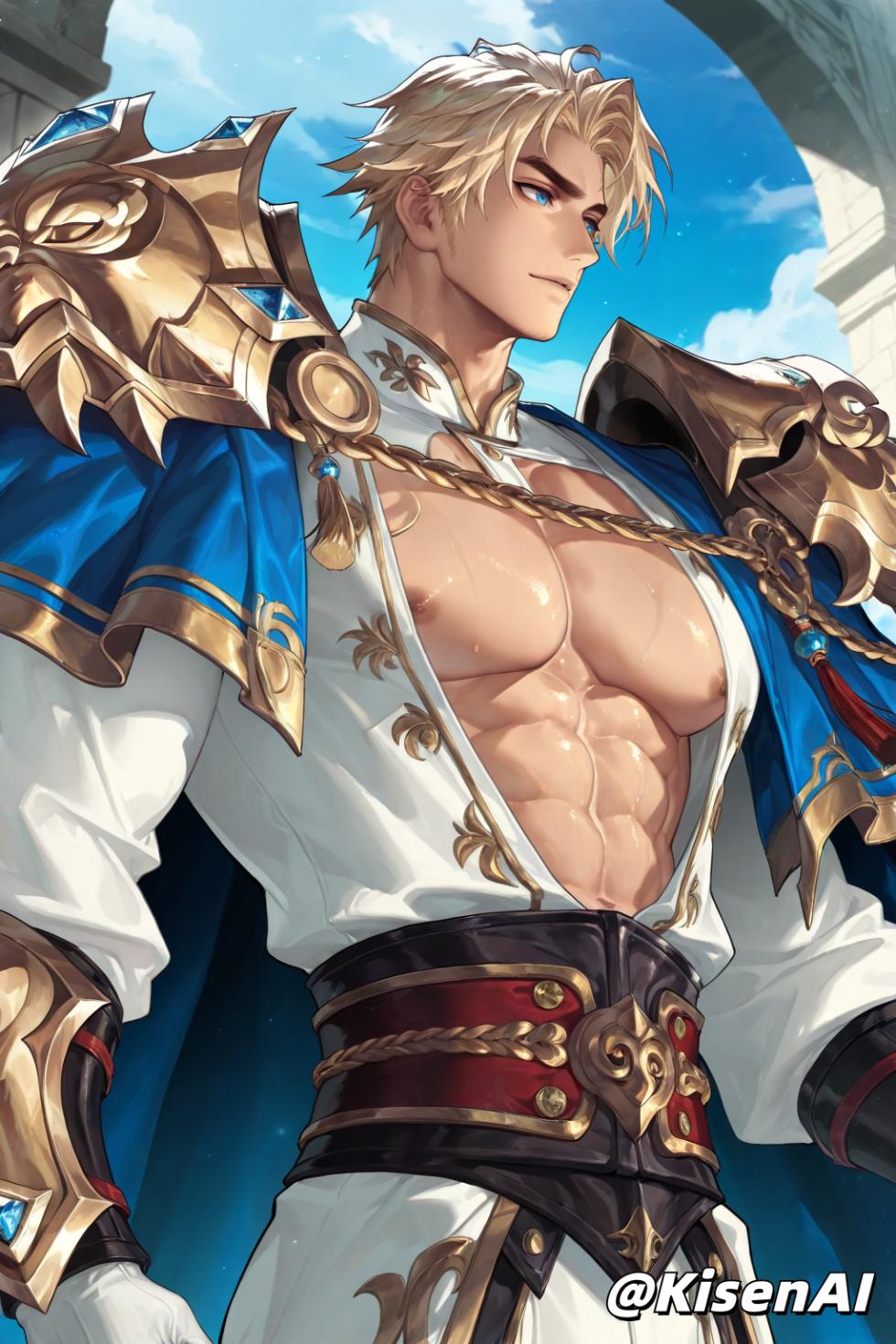 [KisenAI] Arthur-亚瑟-荣光之誓-铠甲腹肌肌肉P1-王者荣耀-Honor of Kings-SFW [AI Generated] - Page 11