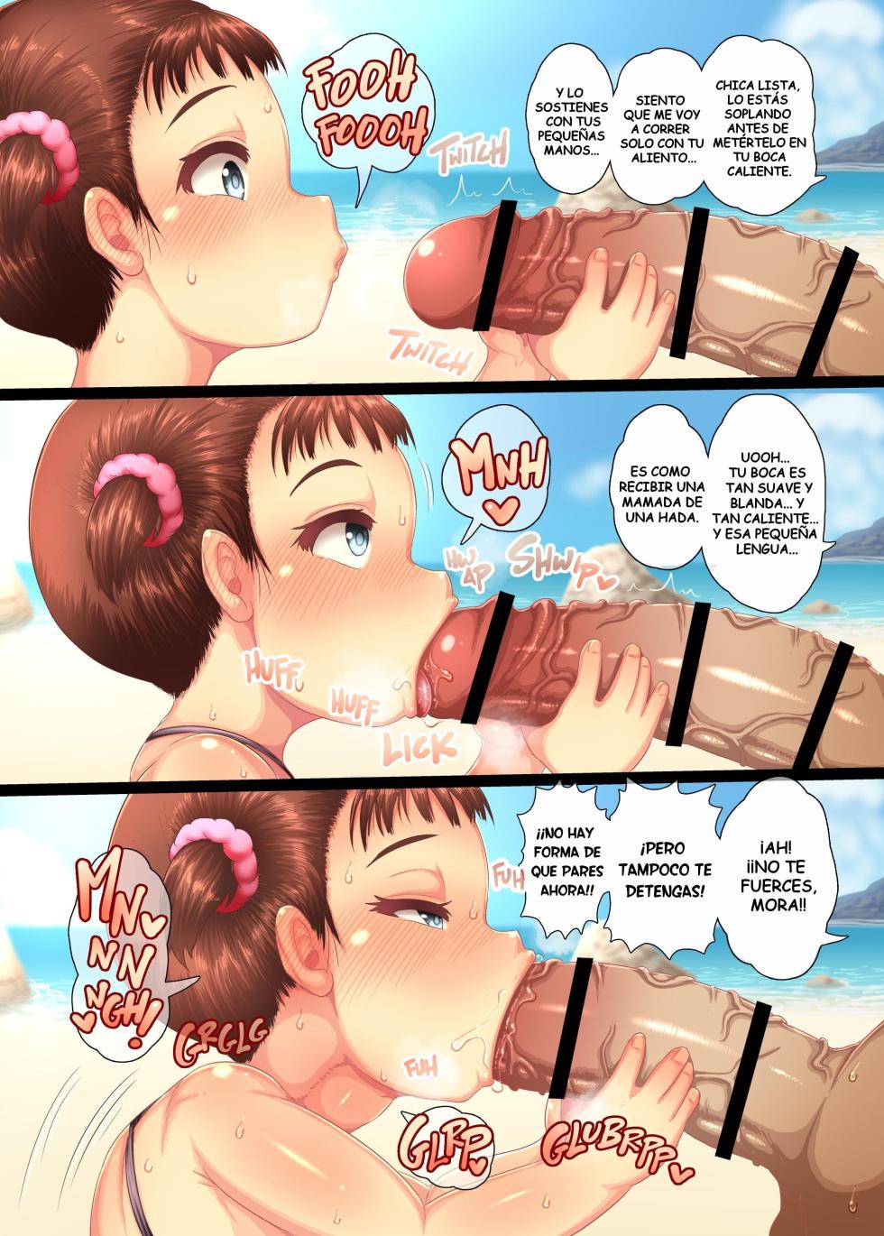 [Egyptsobaya (Taikou)] Chibikko Beach Ecchi! ~Hiyake Gaki Bitch to Pedo Imouto-chan~ [Spanish] [HollowScan] [Digital] - Page 16