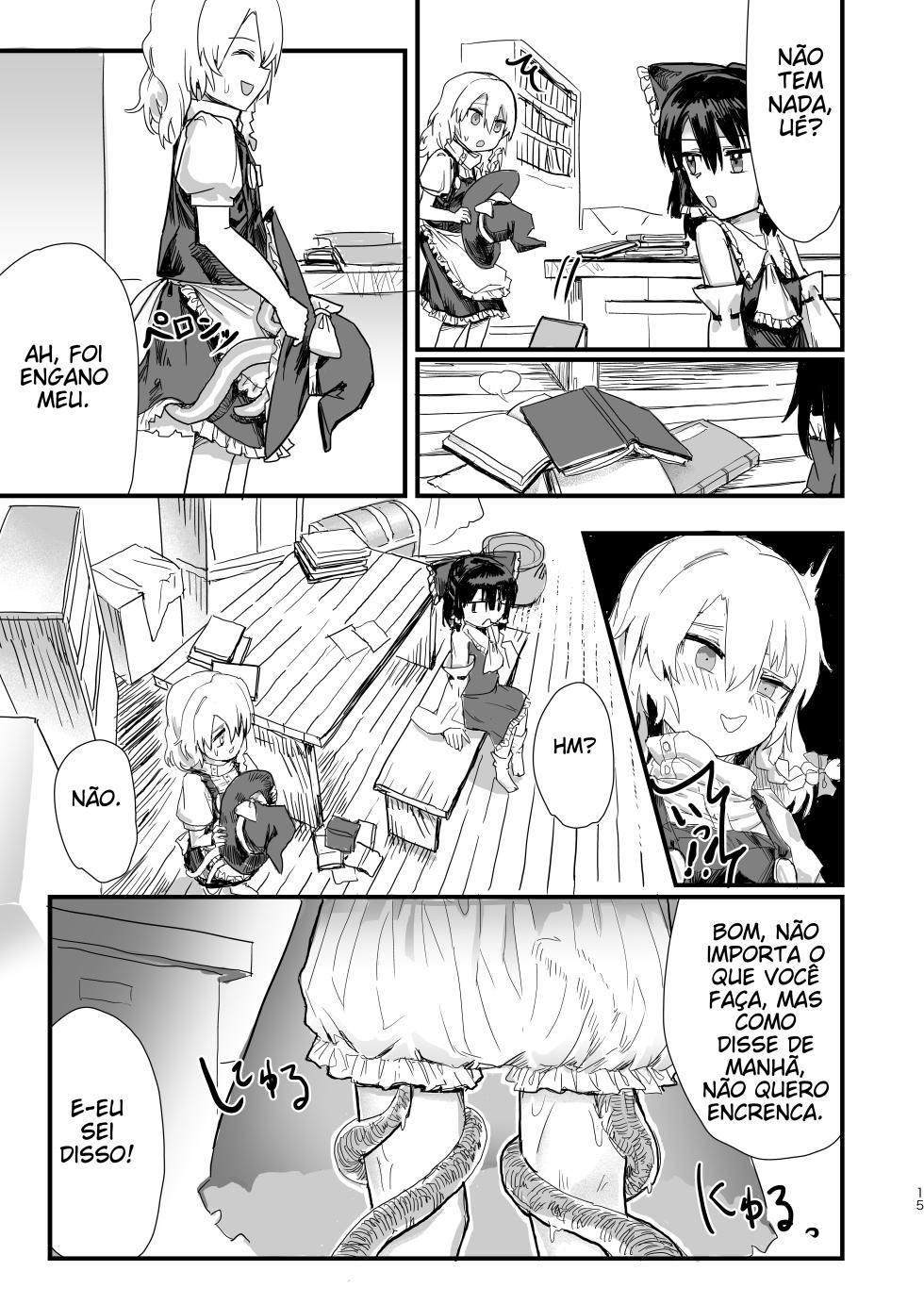 [Hakonnbu Kitamaebune (Hakonnbu)] Marisa ga Boushi ni Taberarete (Touhou Project) [Portuguese-BR] [Digital] - Page 16