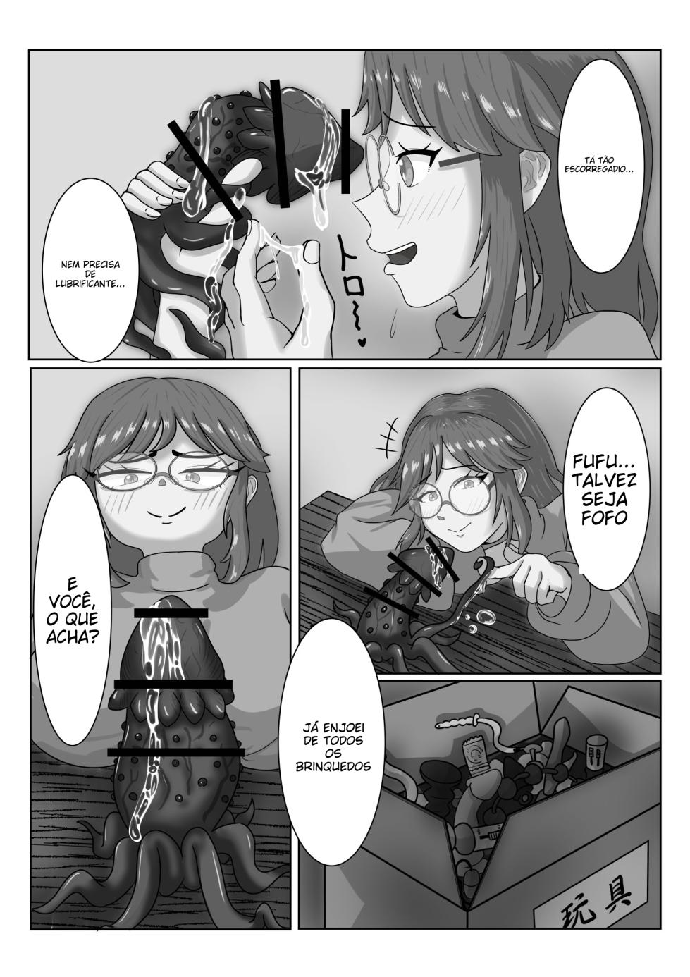 [Orifusa Anmitsu] Shokushu Onanie shitetara Kisei sarete Futanari ni Natta node Jikajusei suru Hanashi [Portuguese-BR] (TR-272) - Page 4