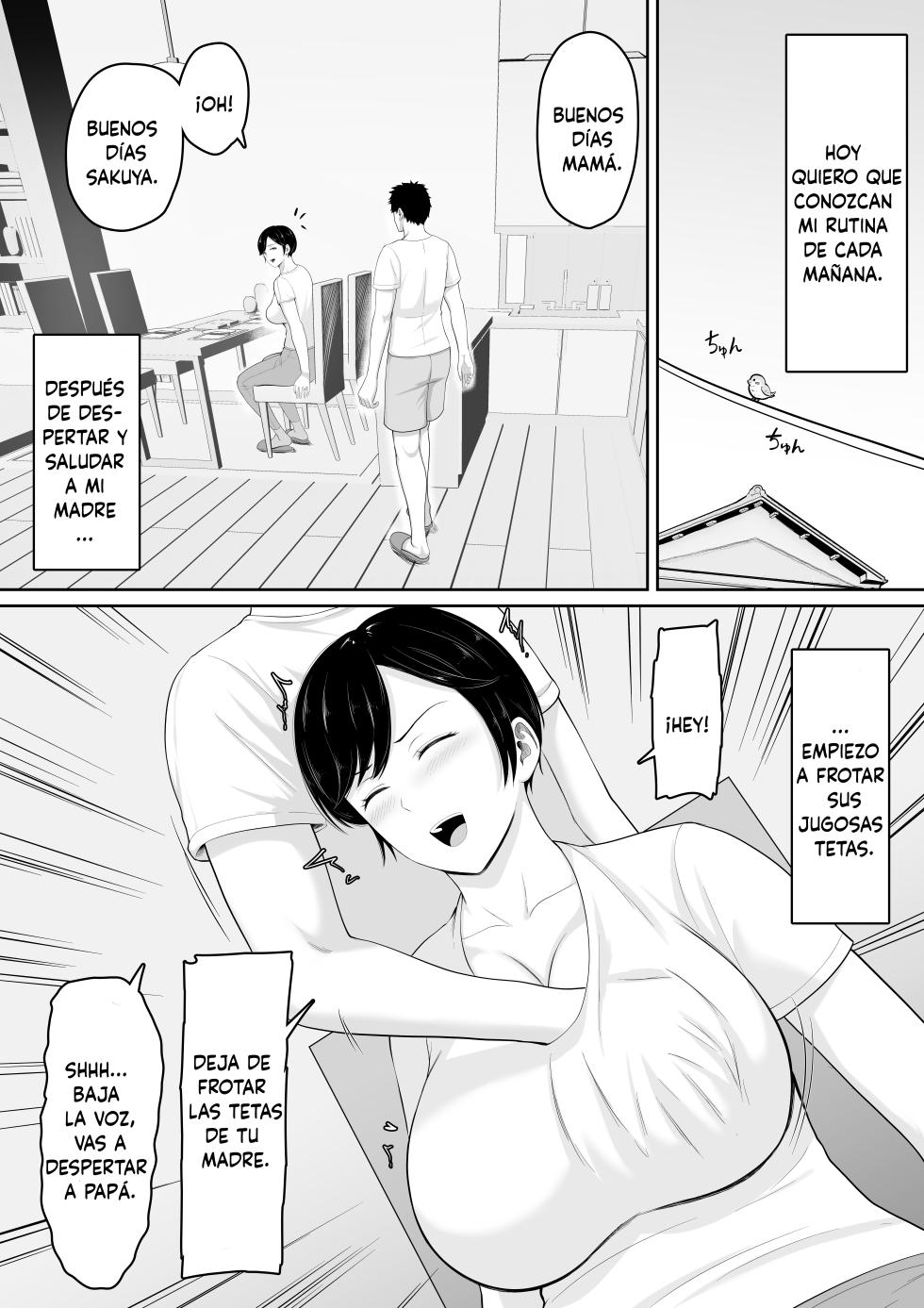 [Kuruto] Sekkusu Resu No Kyonyū Haha Ni Nori De Chaku Sa se Ta Mizugi Ga Ero Sugi Ta Node Chichi No Kawari Ni Chinpo chā Re Tara Mainichi Nori De Naka-dashi Sa se Te Kureru Yō Ni Na~tsu Ta Hanashi (Spanish) - Page 3