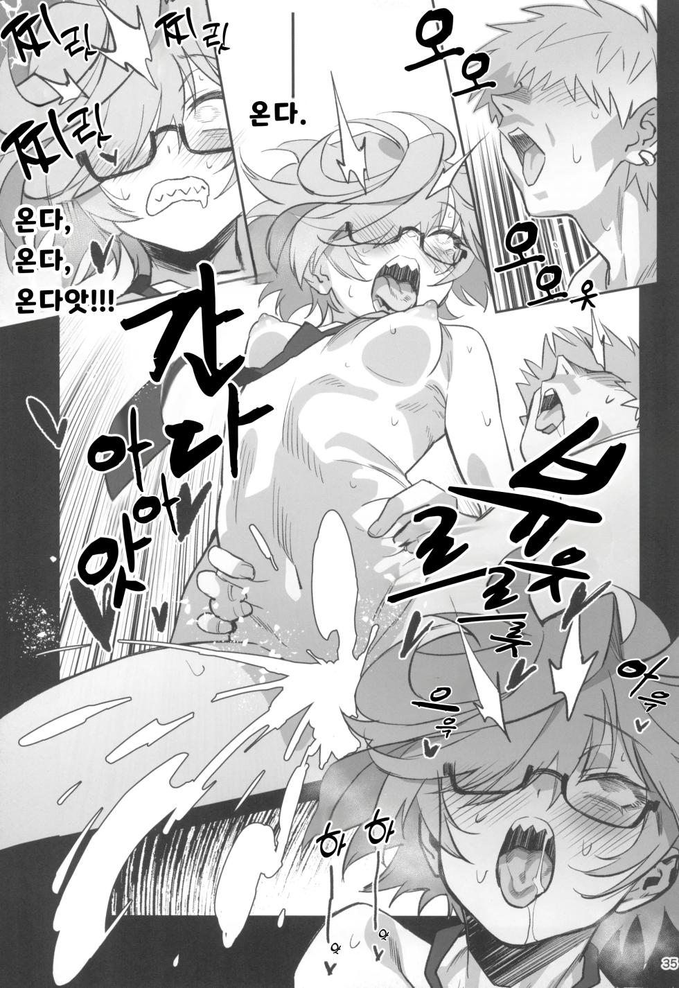 (C105) [Dokudami (Okita Ababa)] Tensai Hakase na Senpai ga Yarichin na Kouhai ni NTRreta Hanashi | 천재 박사 선배가 문란한 후배에게 NTR 당한 이야기 [Korean] - Page 35