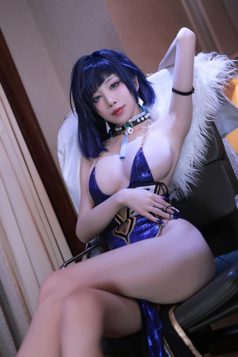 水淼aqua cosplay Yelan - Genshin Impact - Page 37