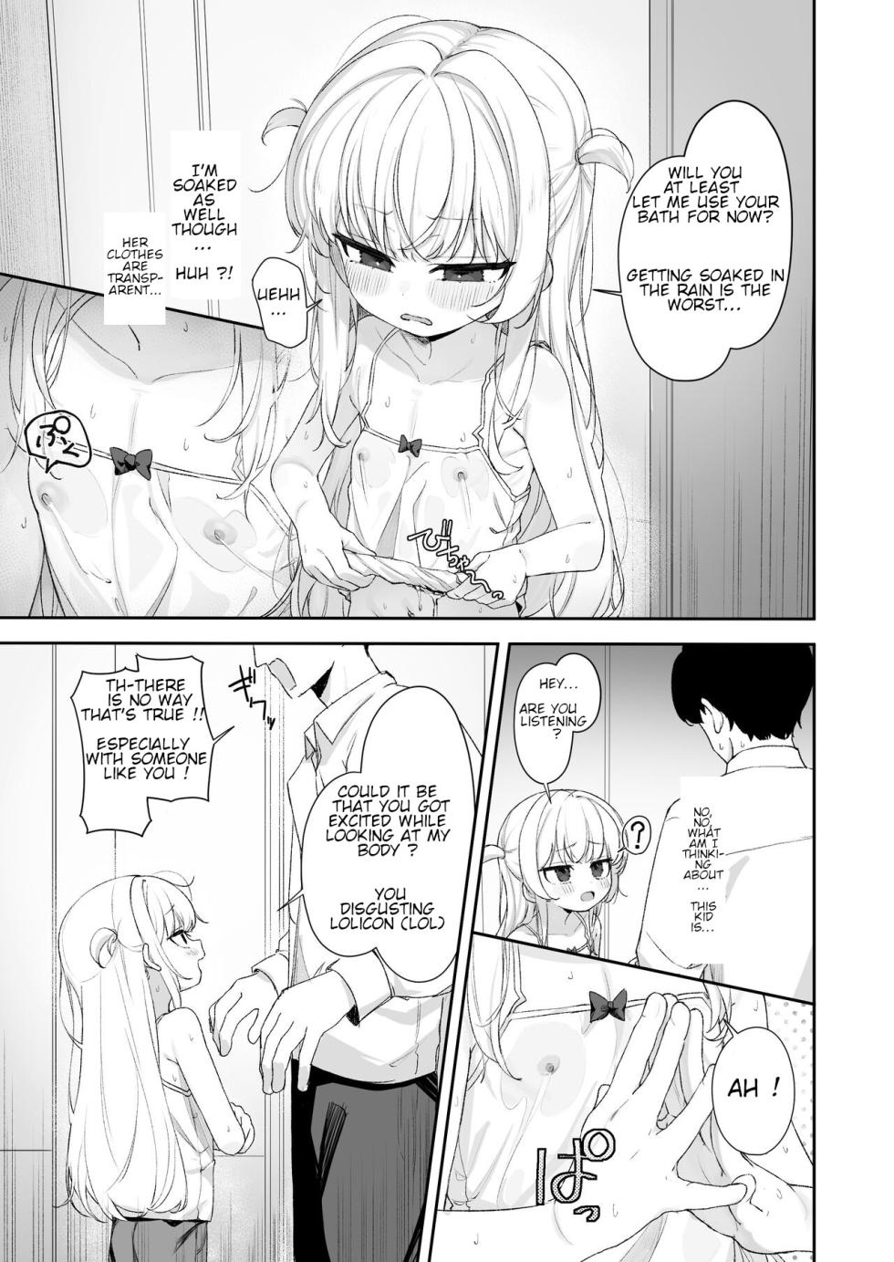 [Losttail (Ameraku)] Amenochi Loli ~Mesugaki ni Okasaremakuru Ohanashi~ | Loli after the rain ~ A story about being assaulted by a brat [English] [EBFTranslations] - Page 4
